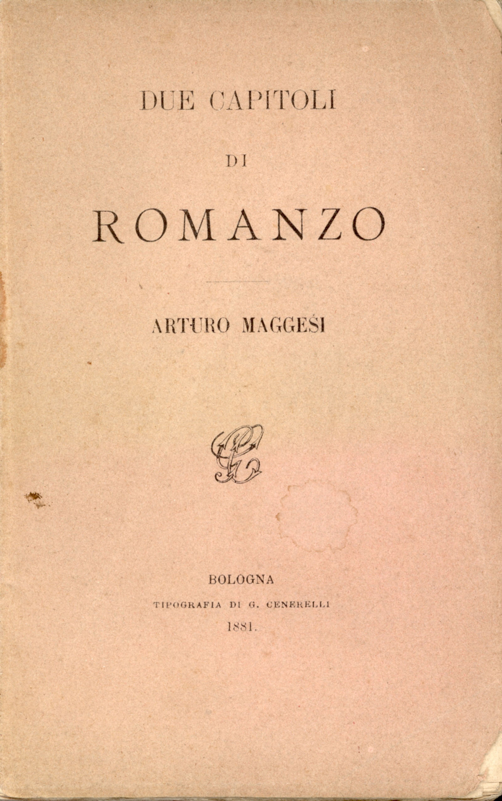 Due capitoli di romanzo