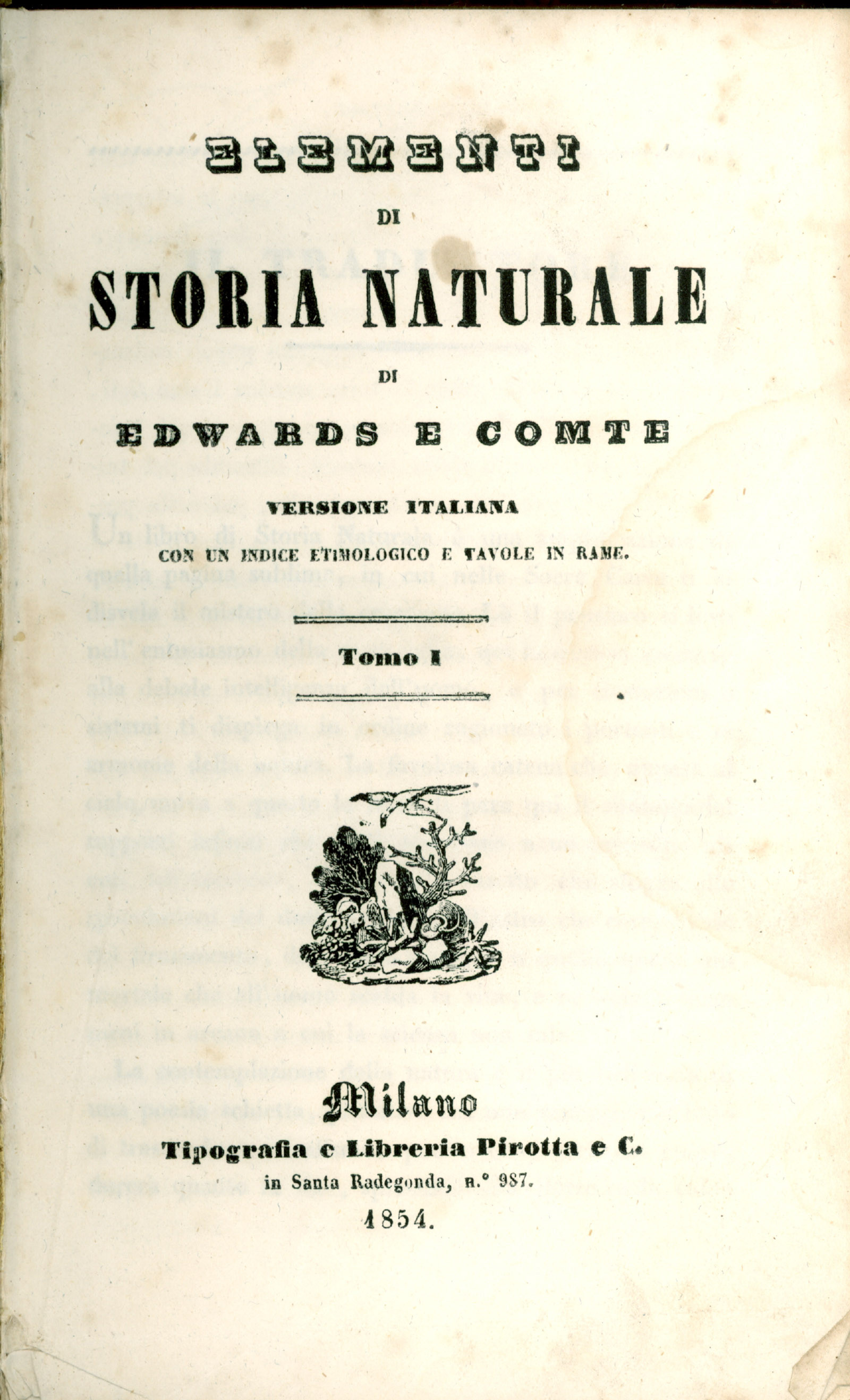 Elementi di storia naturale. Tomo I