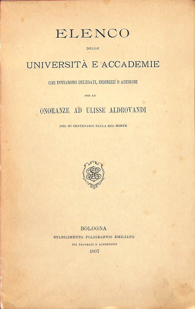 Elenco delle università e accademie che inviarono delegati, indirizzi o …