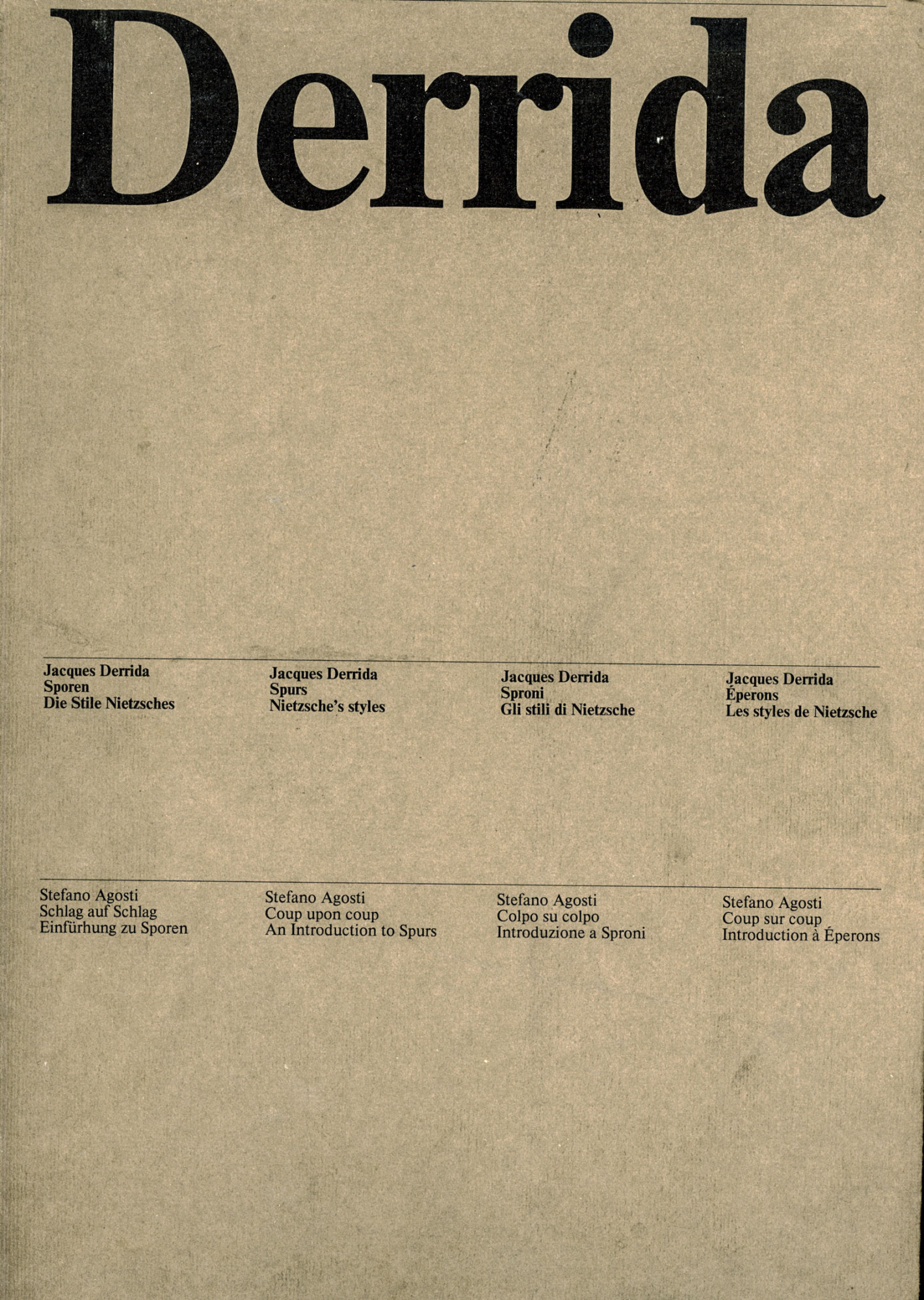 Eperons : les styles de Nietzsche - Coup sur coup …