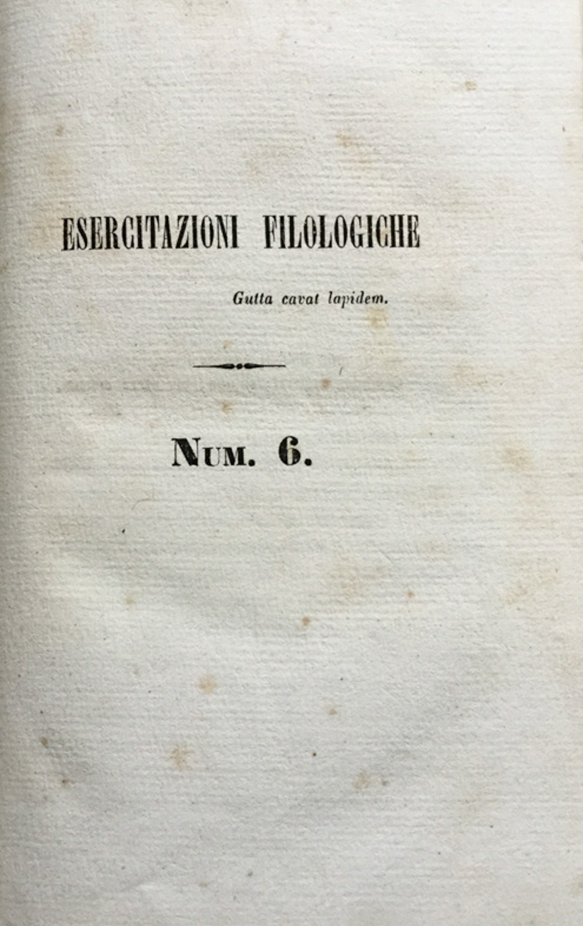 Esercitazioni filologiche num. 6