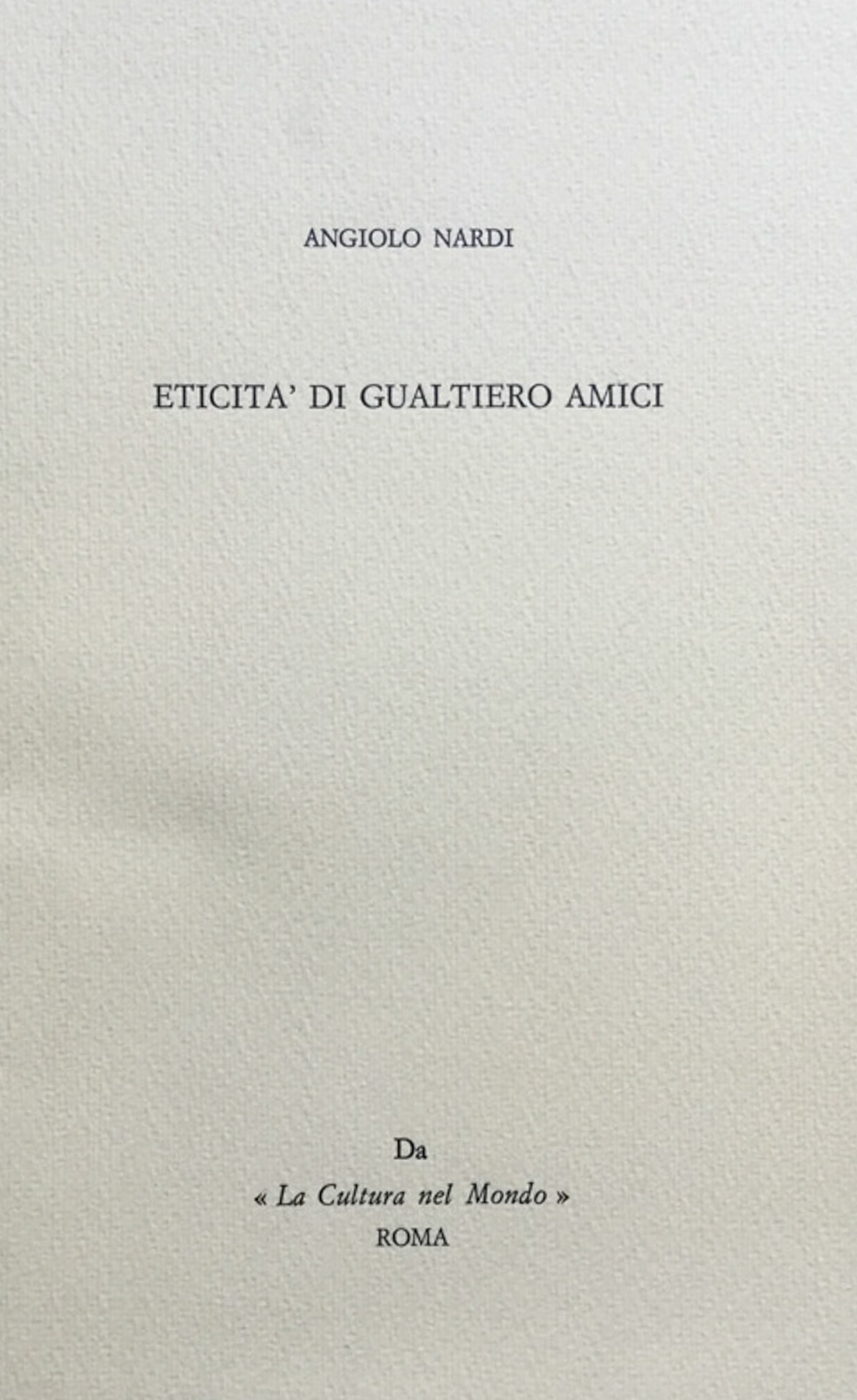 Eticità di Gualtiero Amici