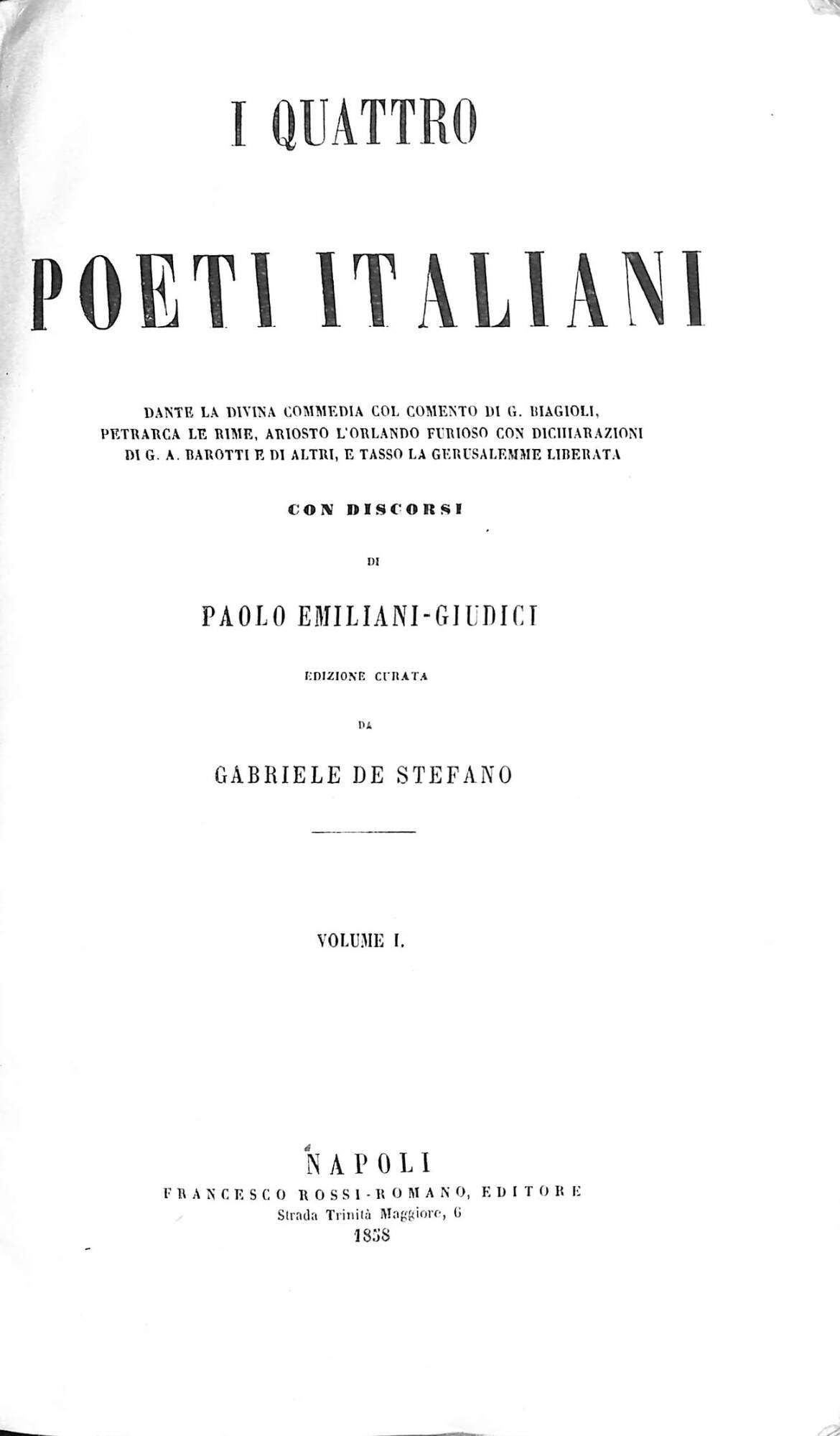 I Quattro poeti italiani. vol. 1 Divina Commedia