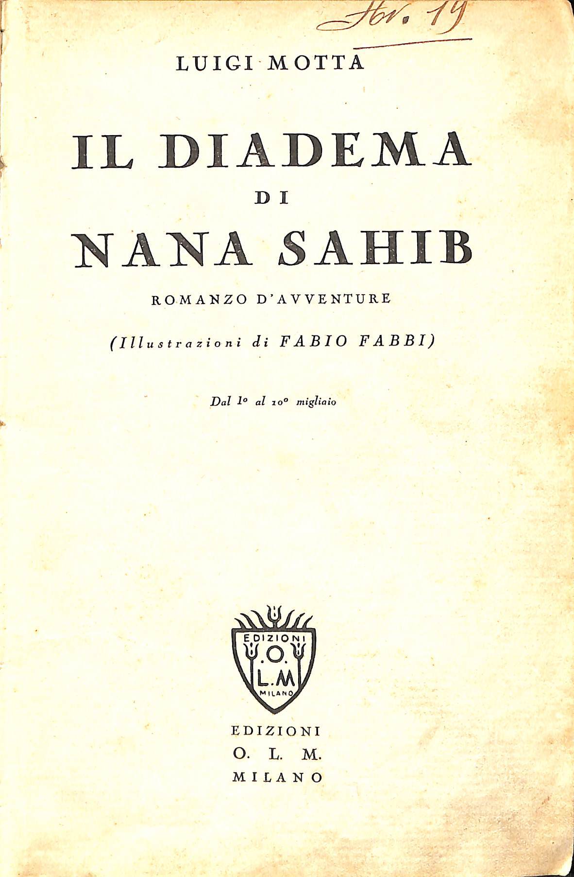 Il diadema di Nana Sahib : romanzo d'avventure