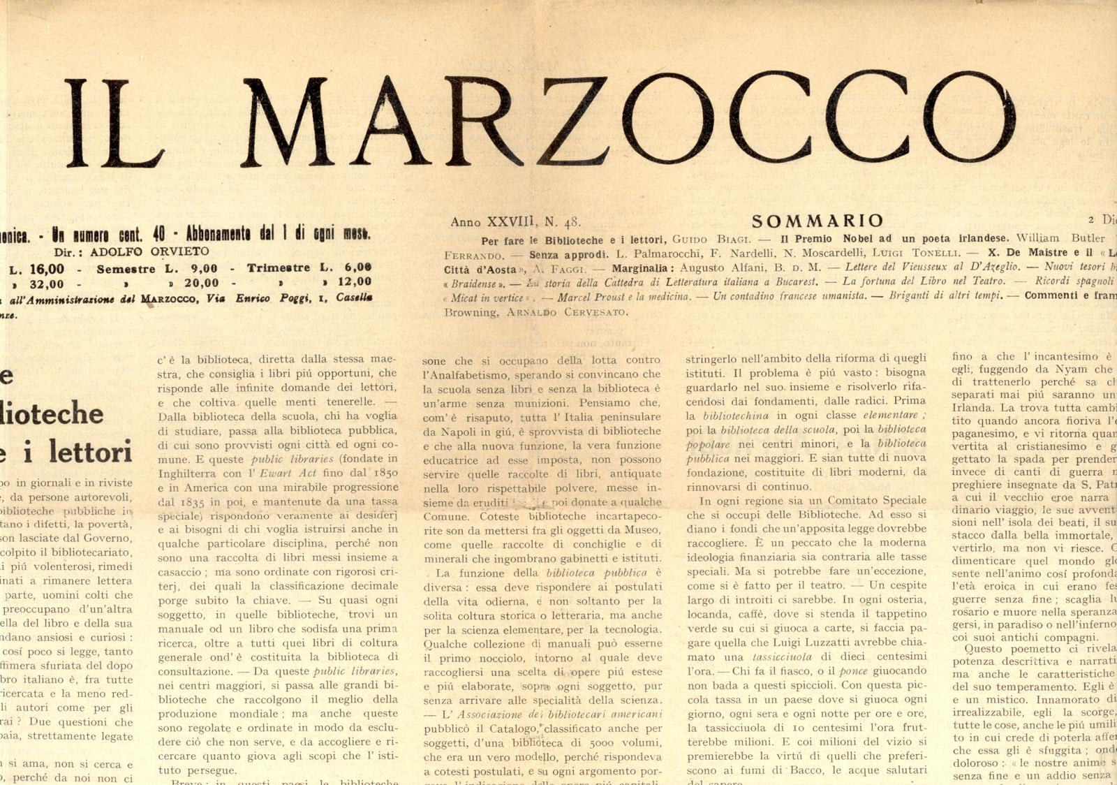 Il Marzocco. 2 dicembre 1923