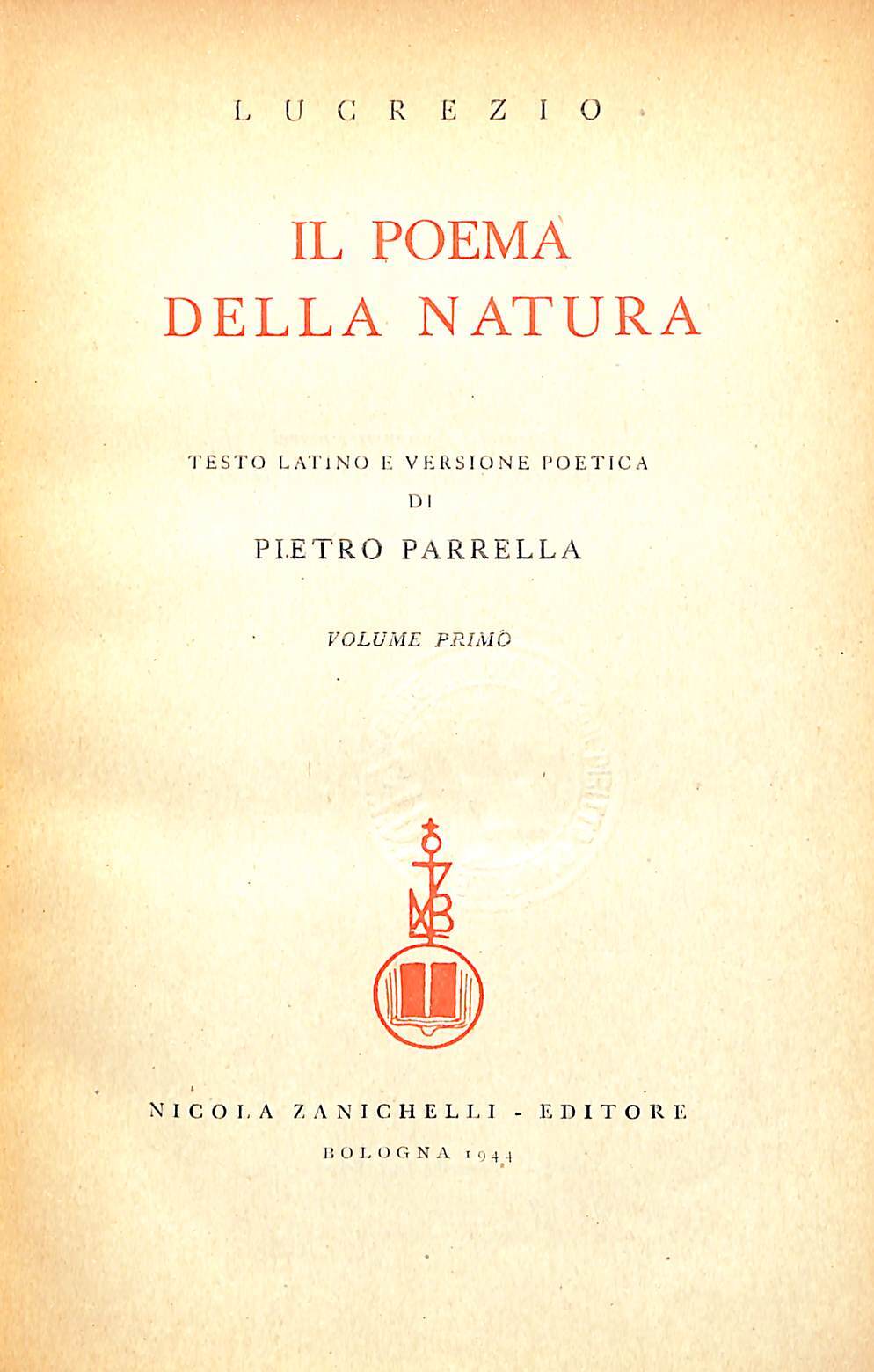 Il poema della natura. 2 VOLL