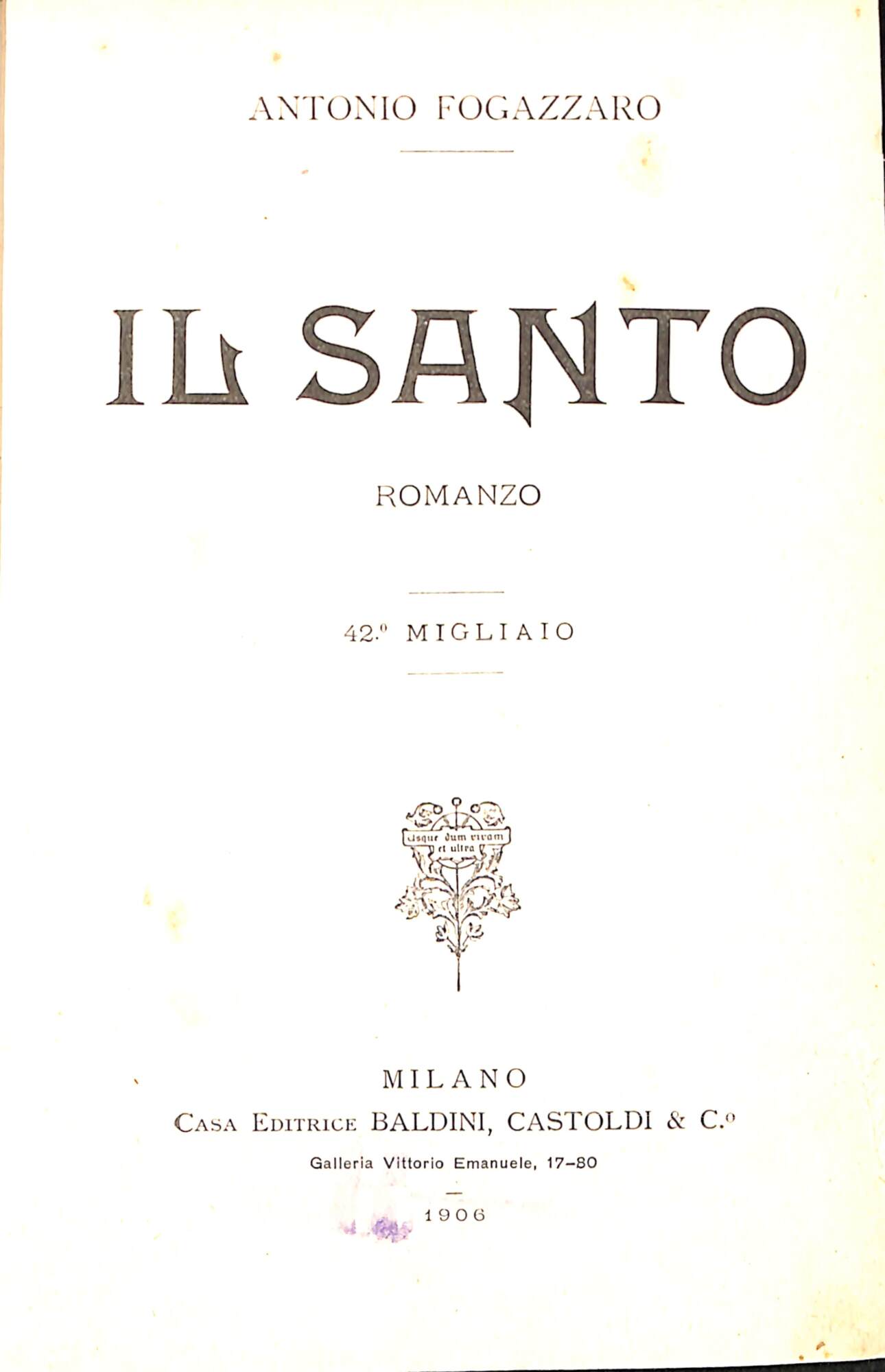 Il santo : romanzo