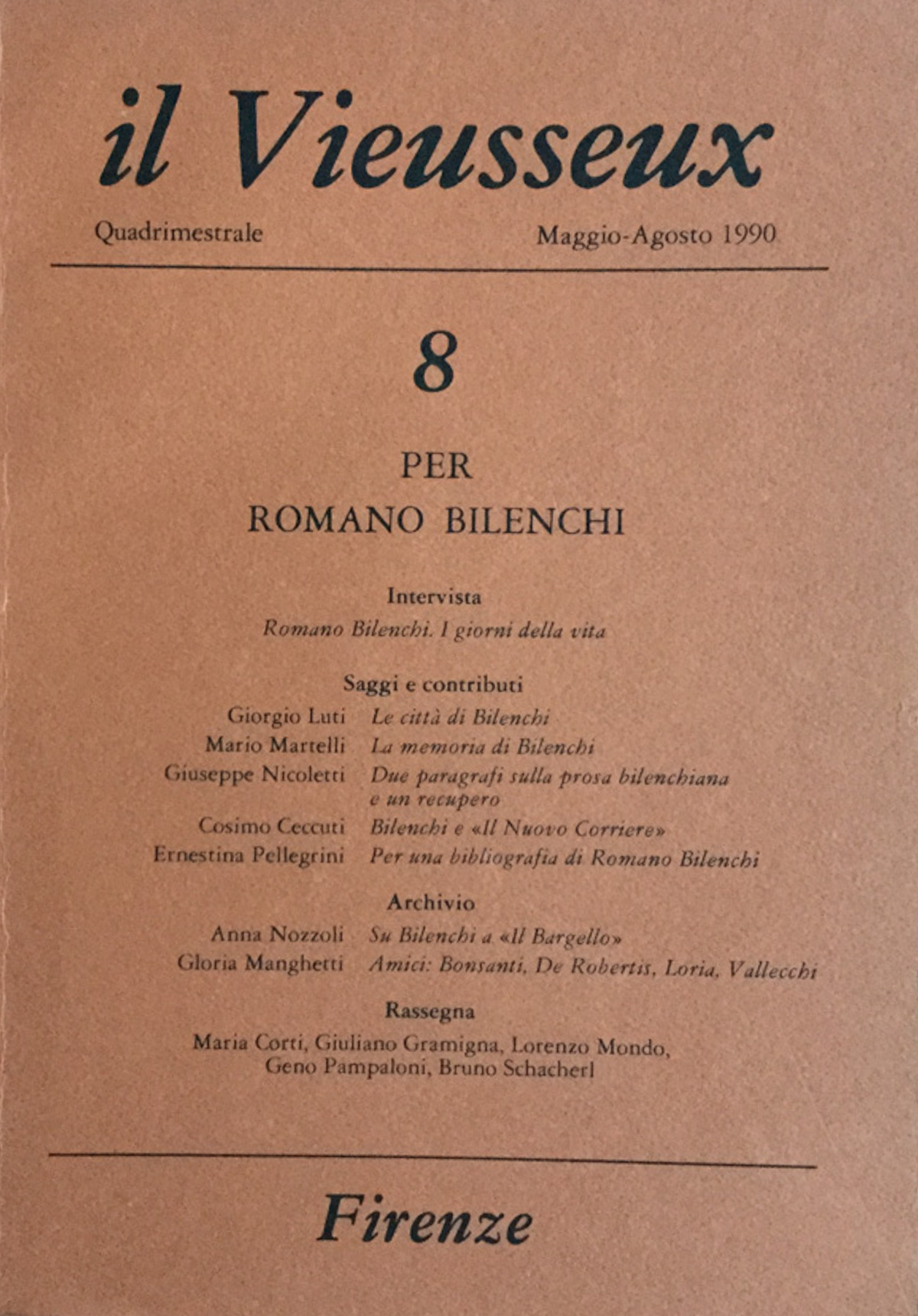 Il Vieusseux n. 8 maggio agosto 1990