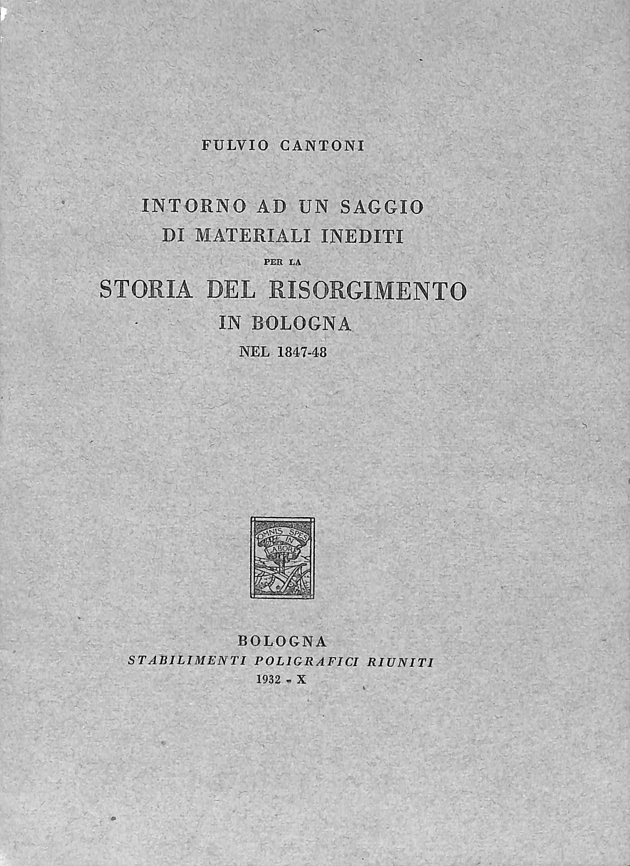 Intorno ad un saggio di materiali inediti per la storia …