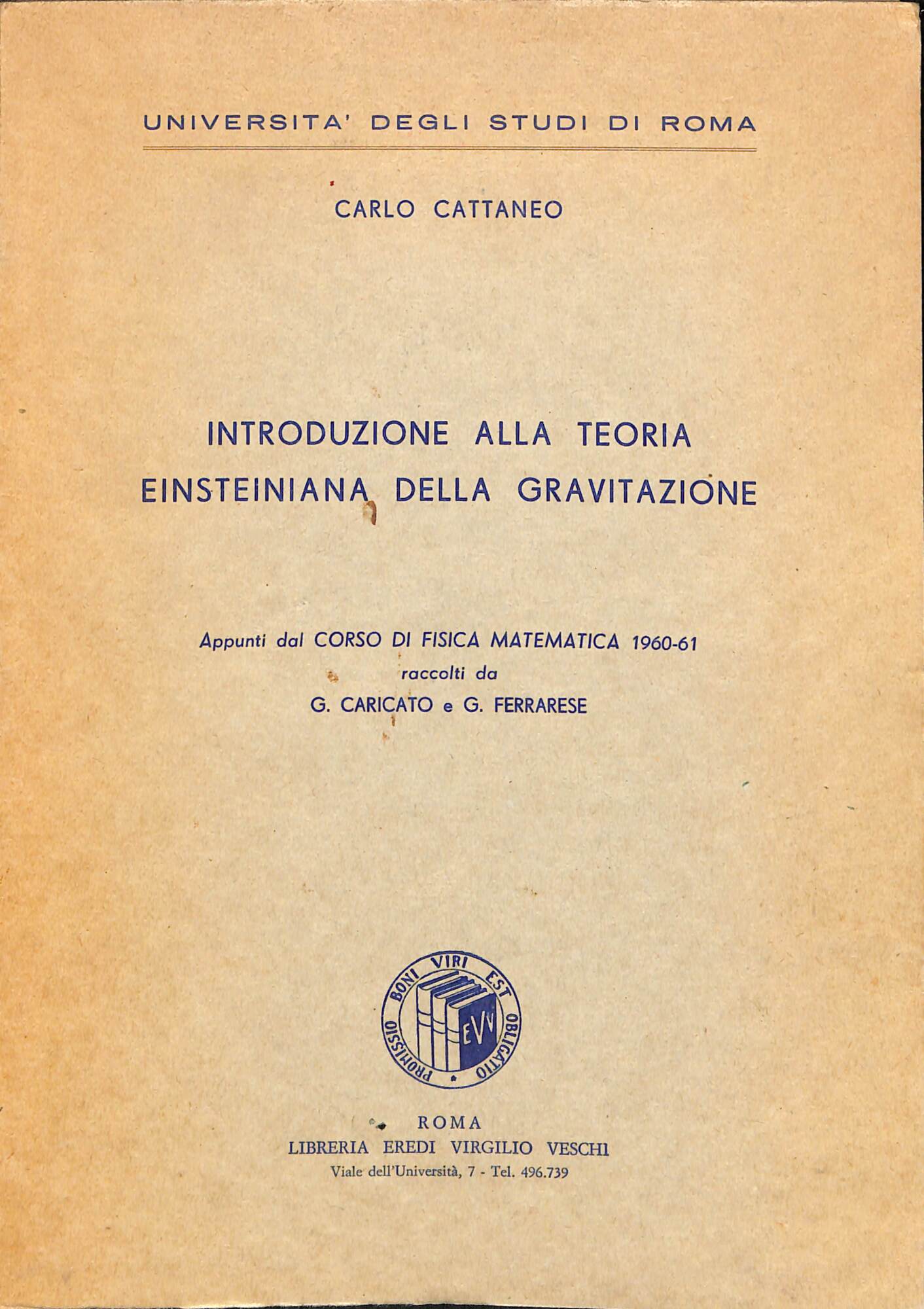 Introduzione alla teoria einsteiniana della gravitazione