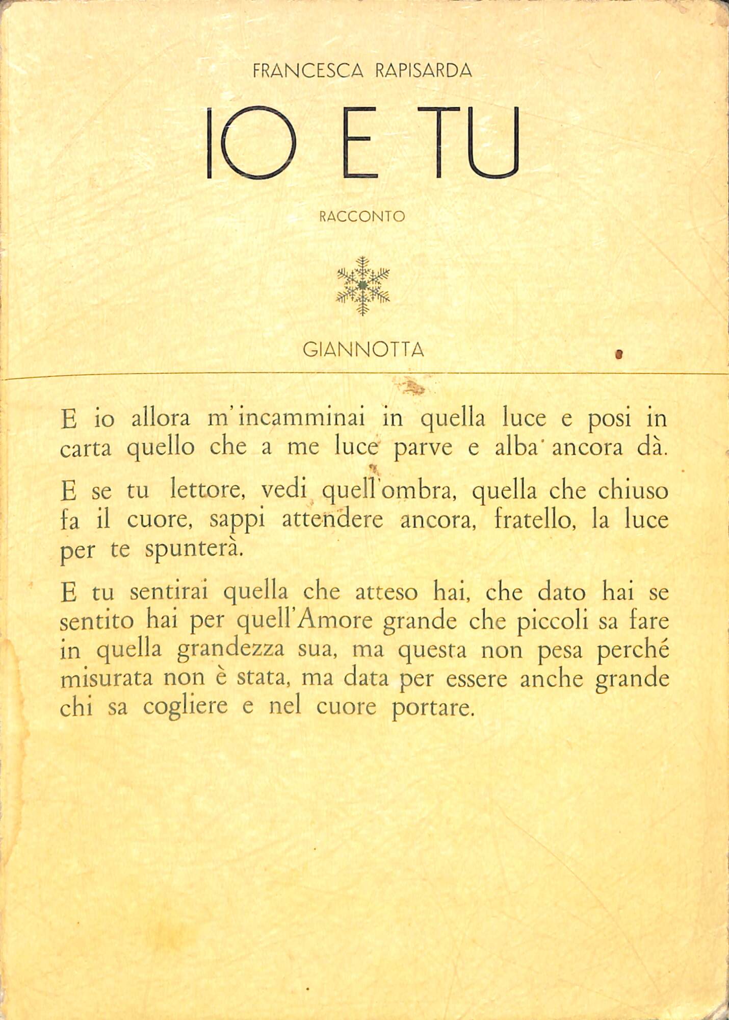 Io e tu : racconto
