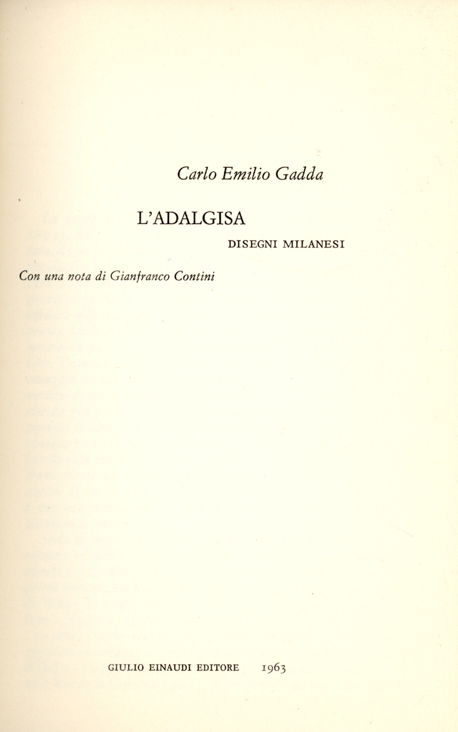 L'Adalgisa. Disegni milanesi