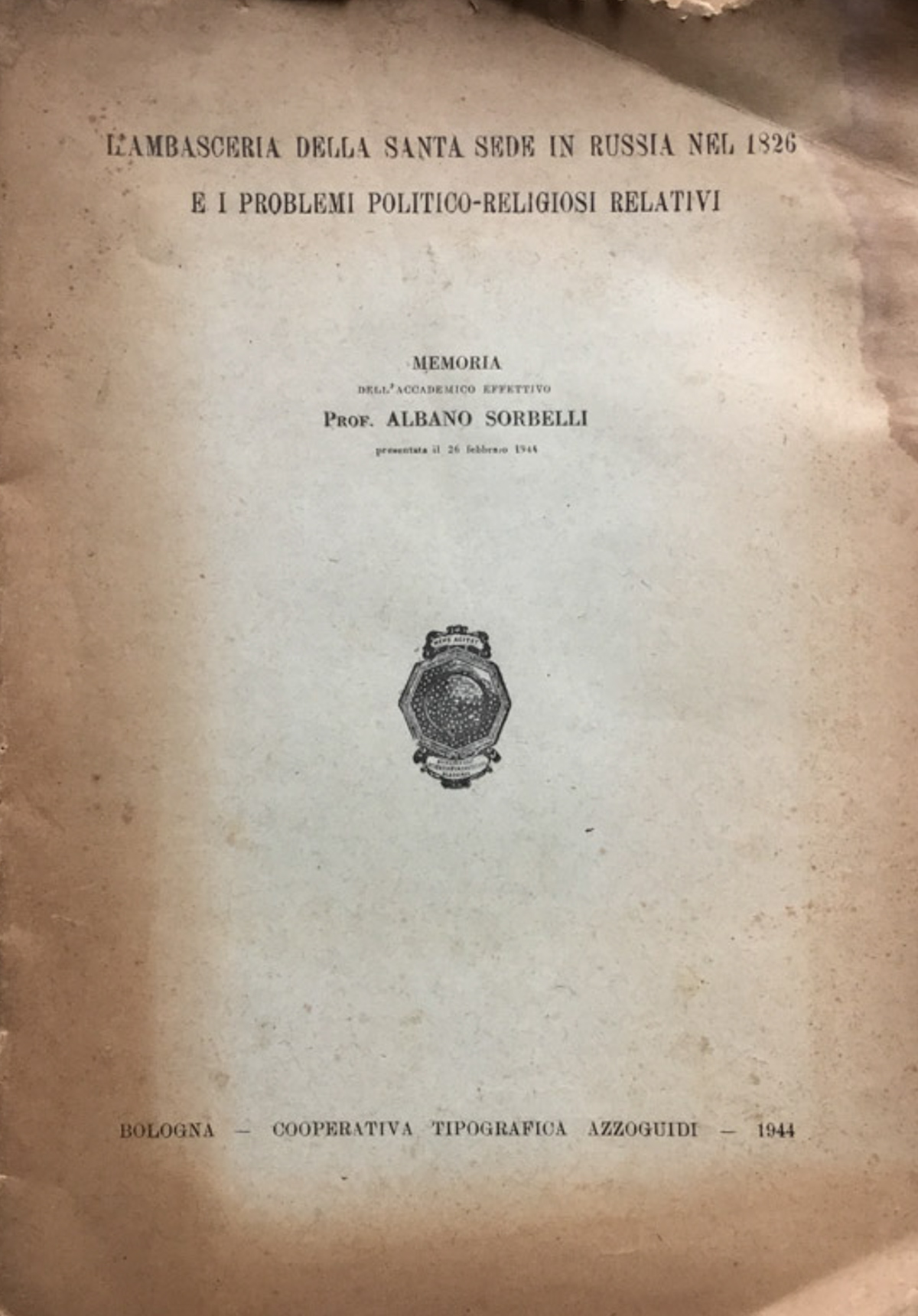 L'ambasceria della Santa Sede in Russia nel 1826 e i …