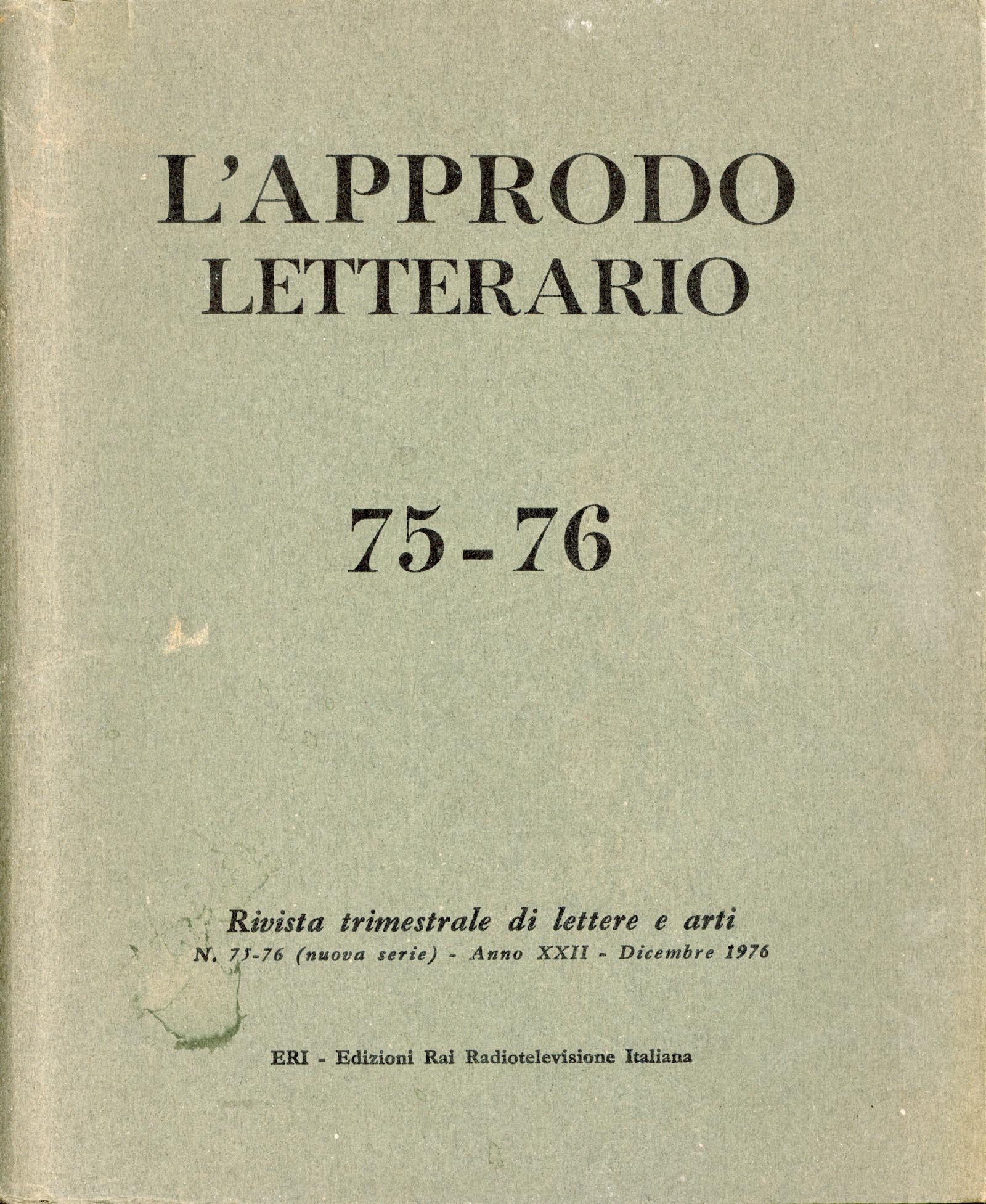 L'approdo letterario 1976