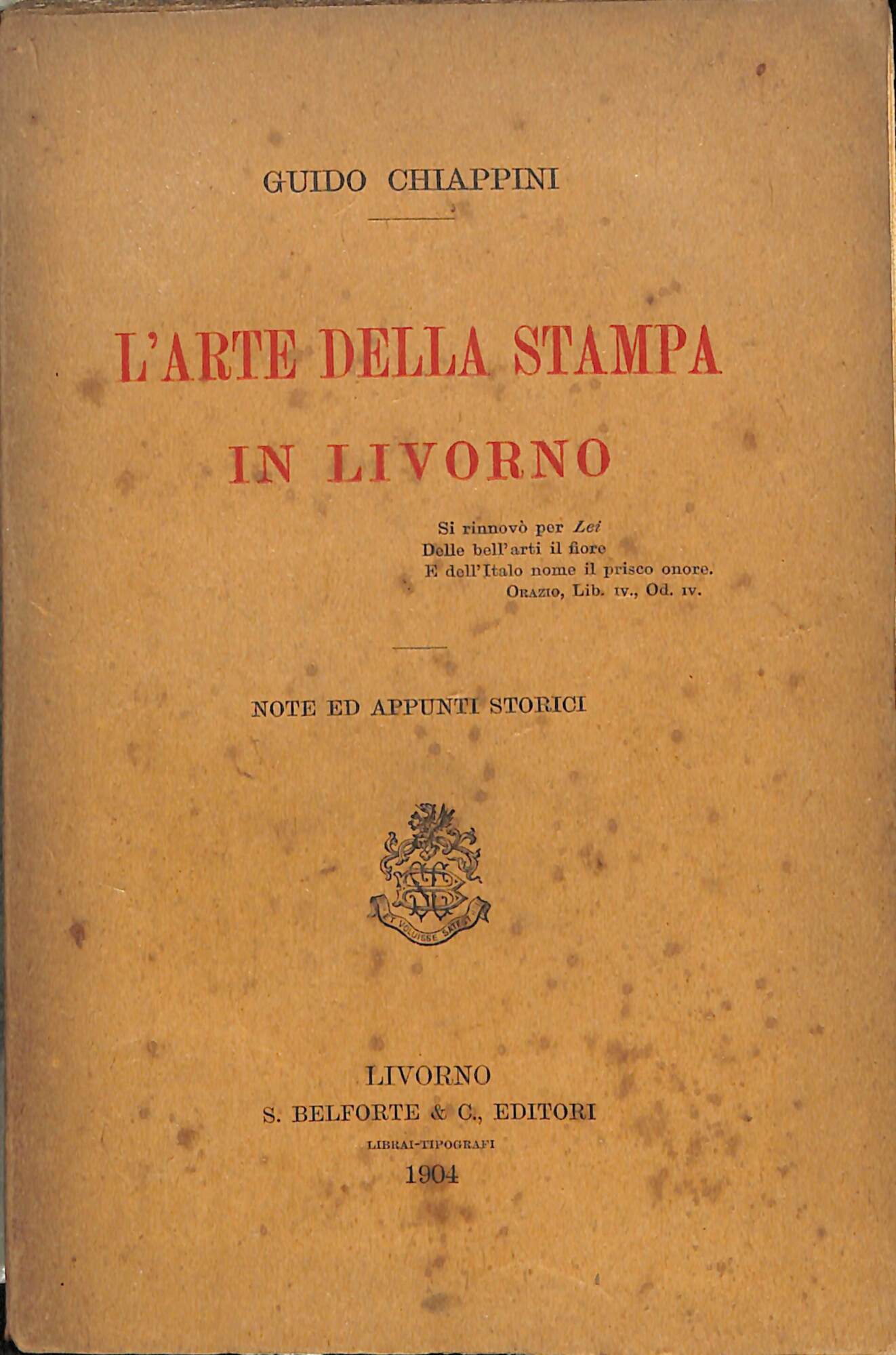 L'arte della stampa in Livorno : note ed appunti storici