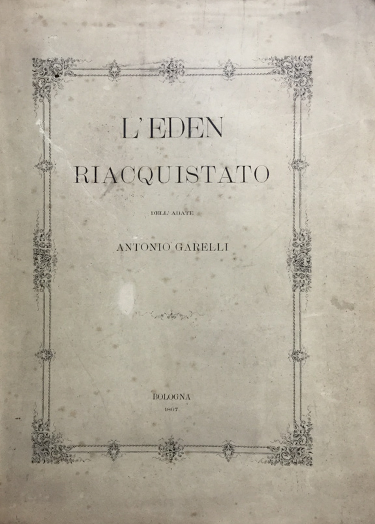 L'Eden riacquistato. Poema