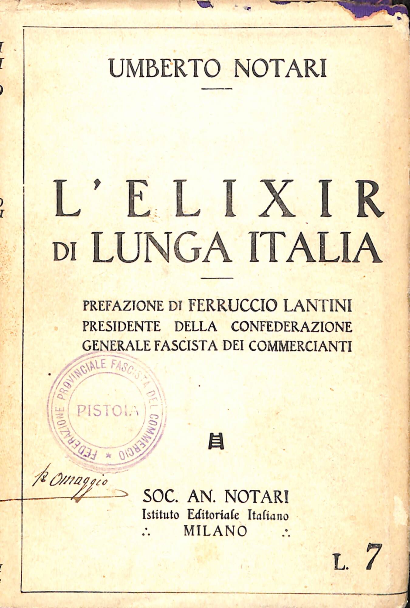 L'elixir di lunga Italia : saggio di economia pubblica
