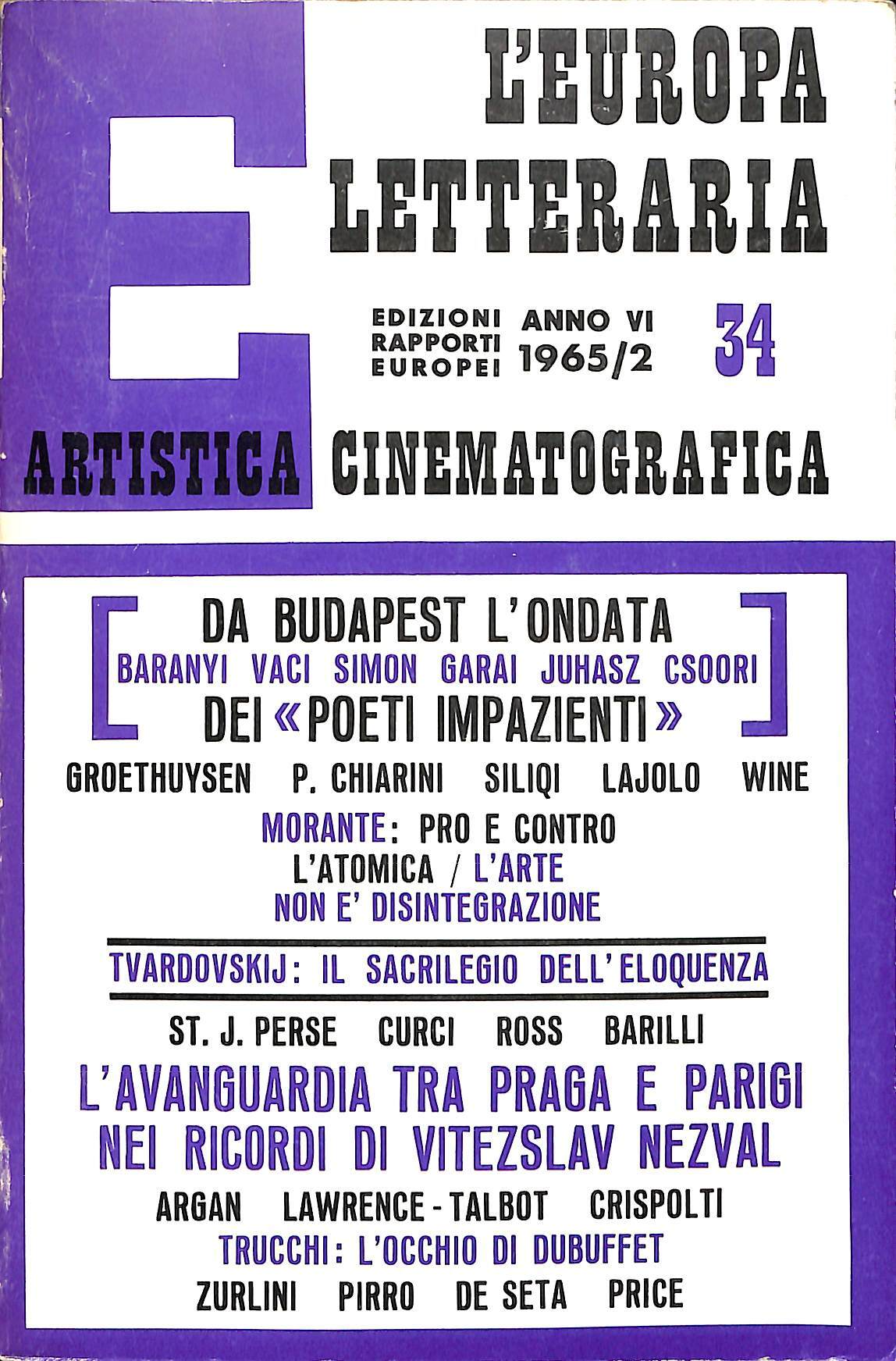 L'Europa letteraria artistica cinematografica n. 34 (1965)