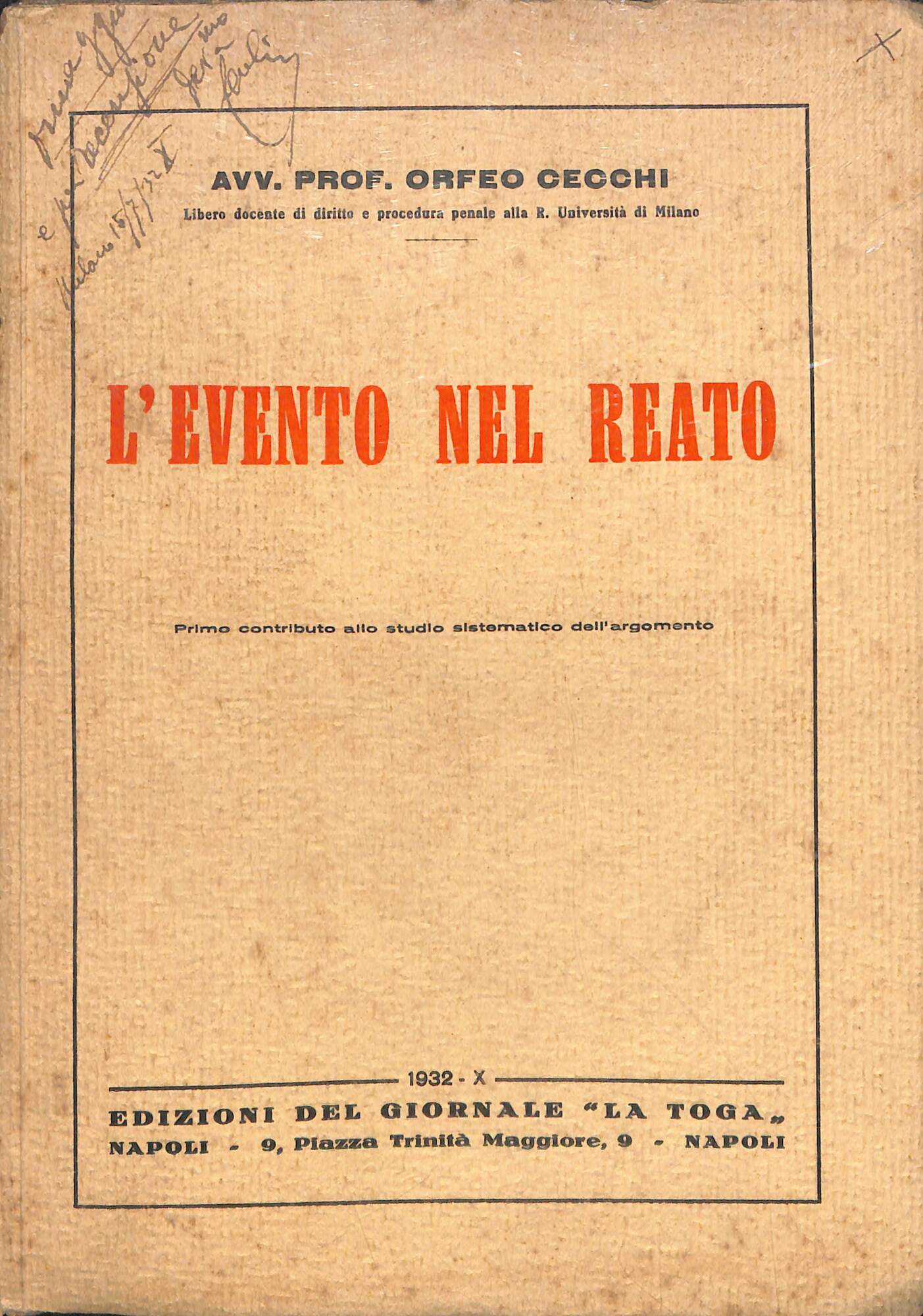 L'evento nel reato