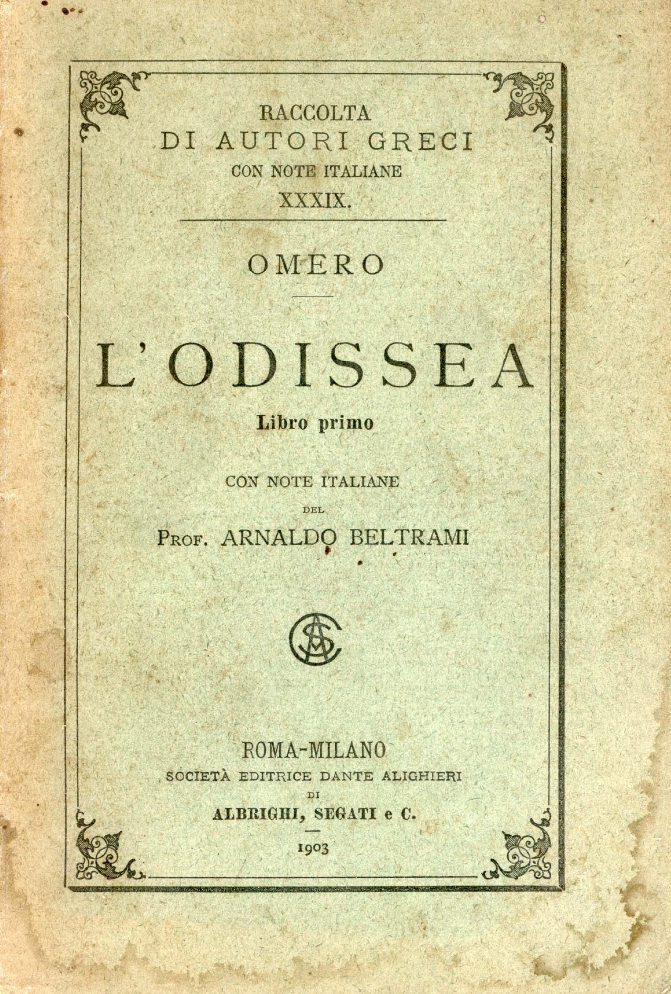 L'Odissea Libro primo