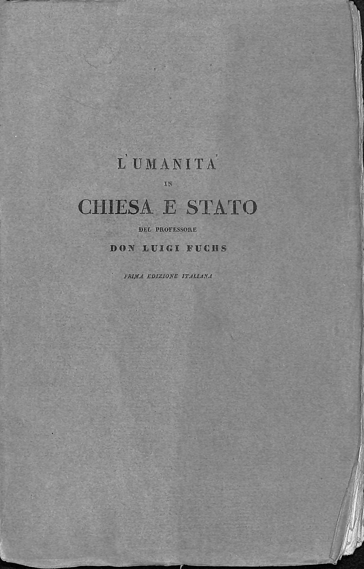 L'umanita in Chiesa e Stato