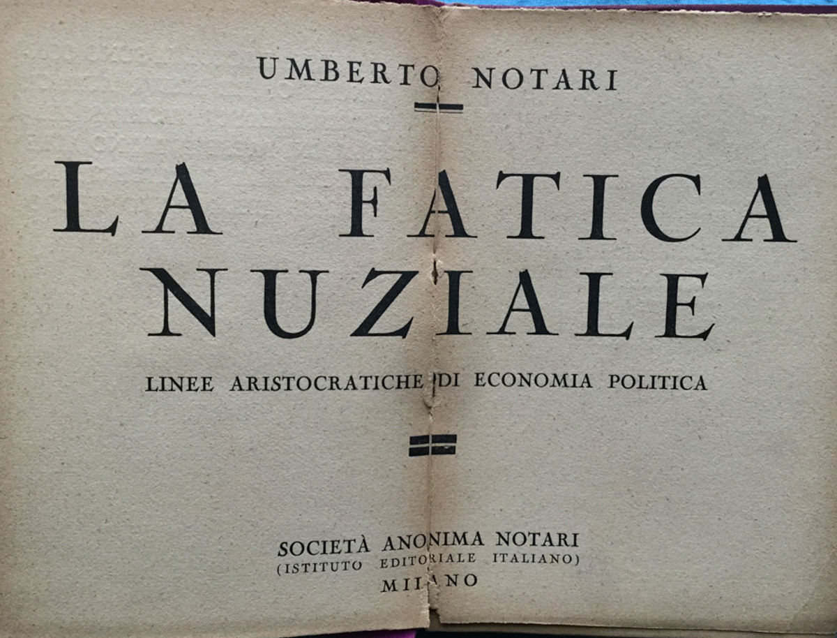 La fatica nuziale. Linee aristocratiche di economia politica