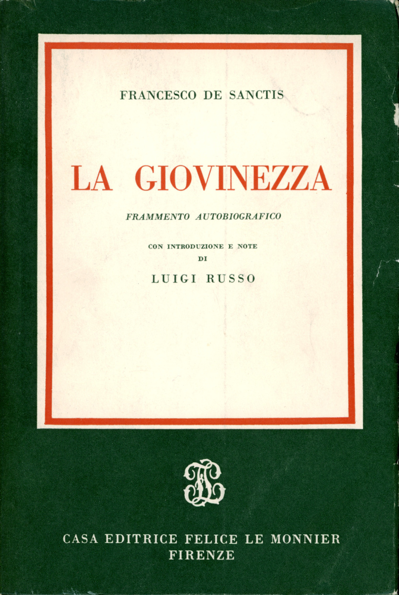 La giovinezza : frammento autobiografico