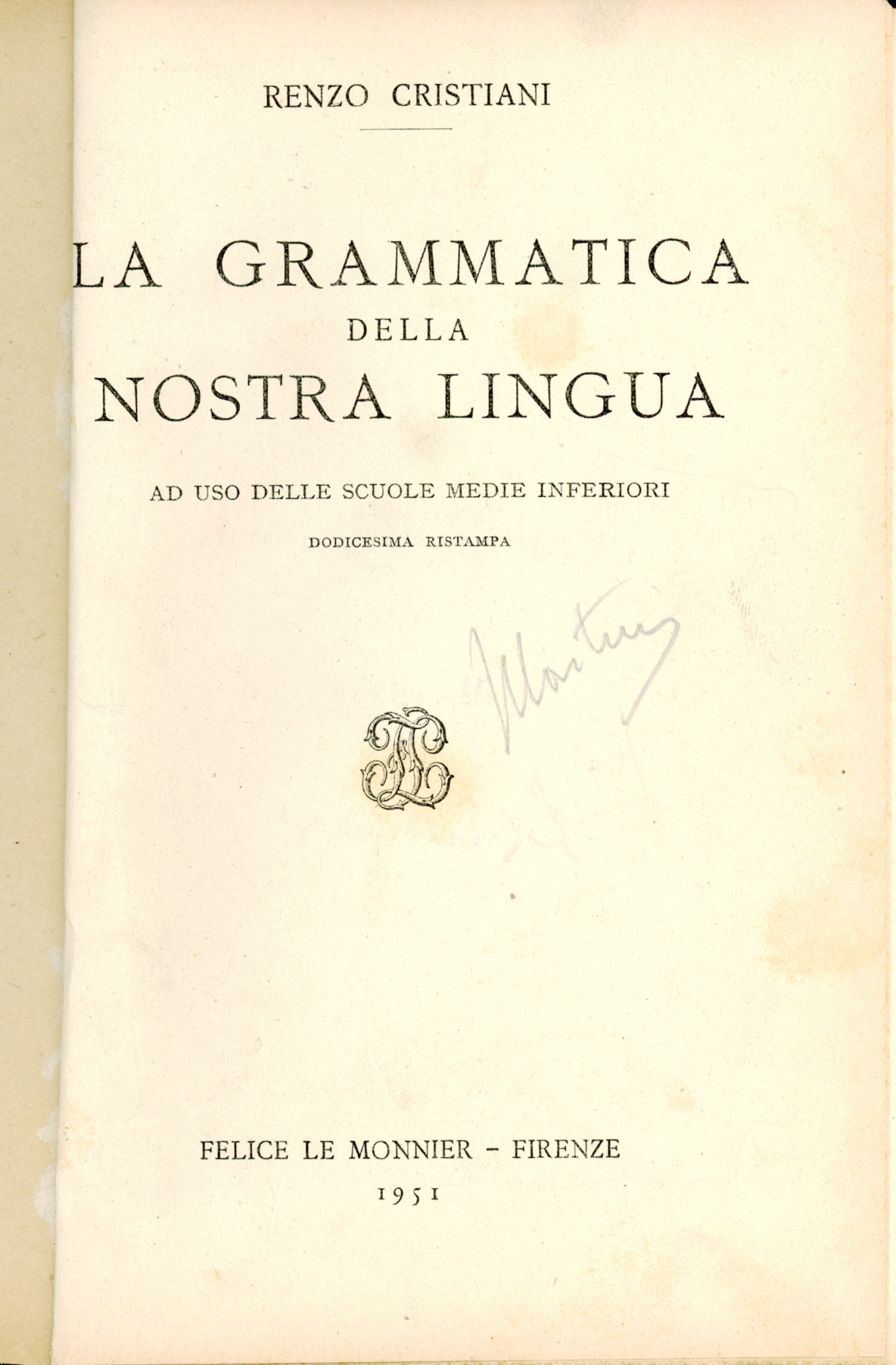 La grammatica della nostra Lingua