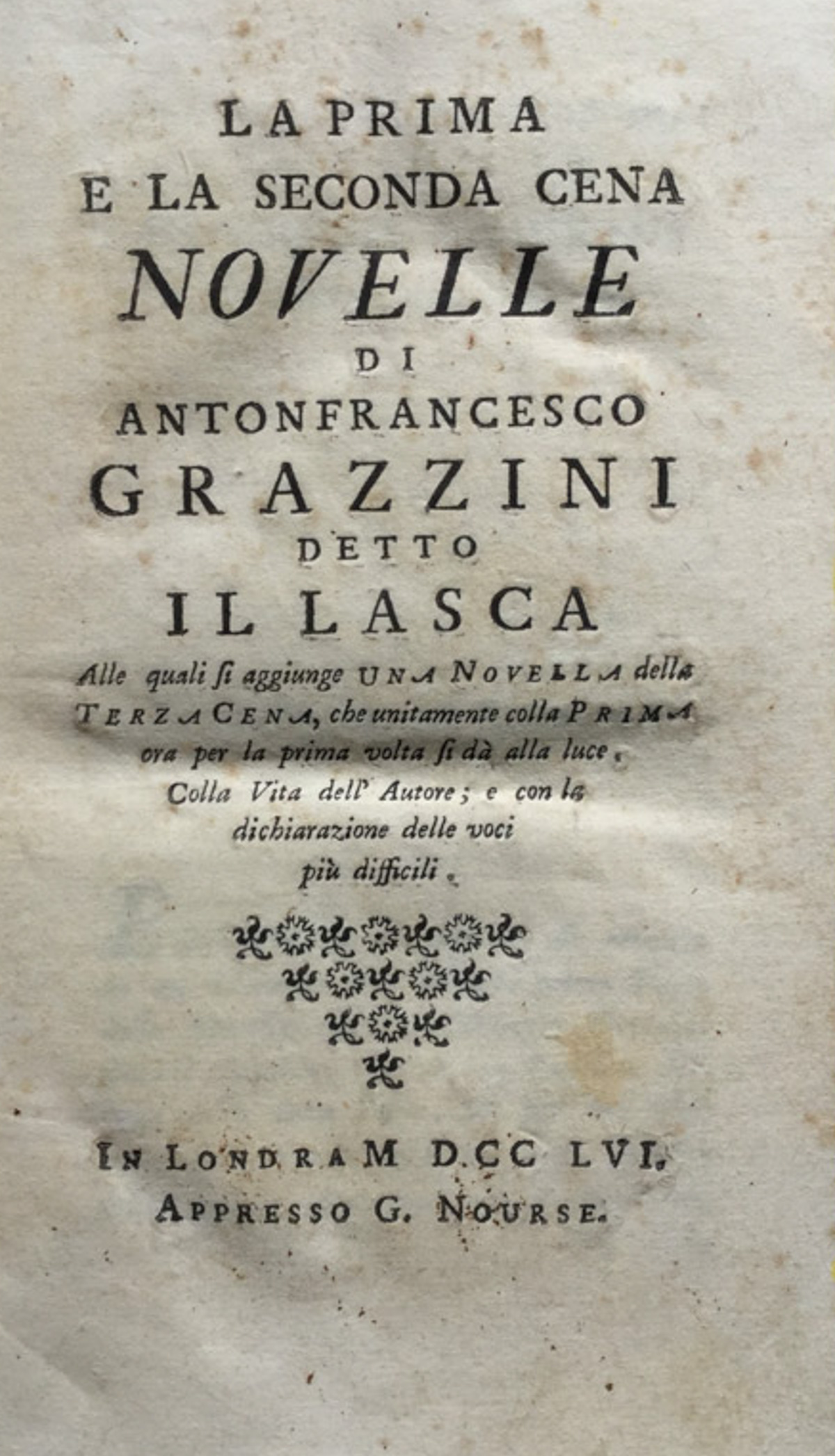 La Prima e la Seconda cena. Novelle di Antonfrancesco Grazzini …