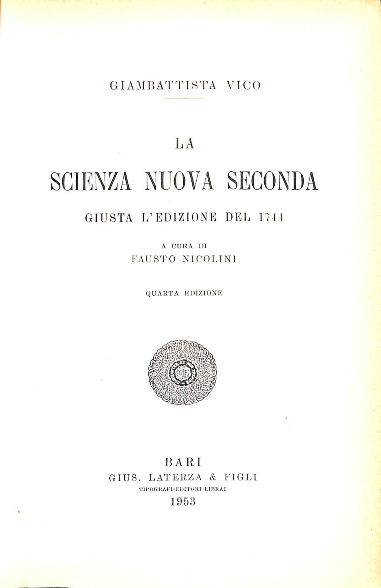 La scienza nuova seconda : giusta l'edizione del 1744