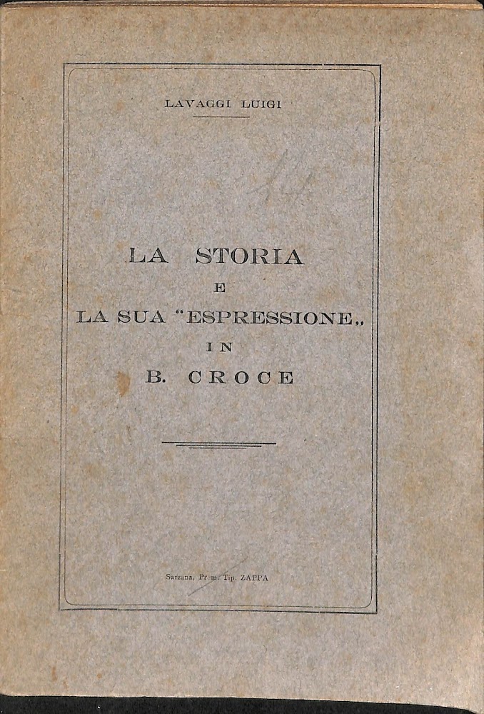 La storia e la sua espressione in B. Croce