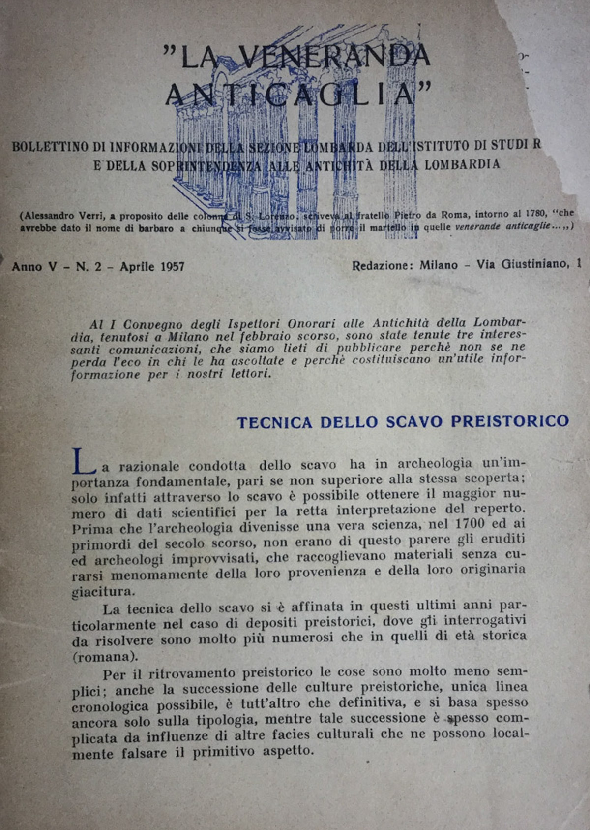 La veneranda anticaglia. 1957 n. 2