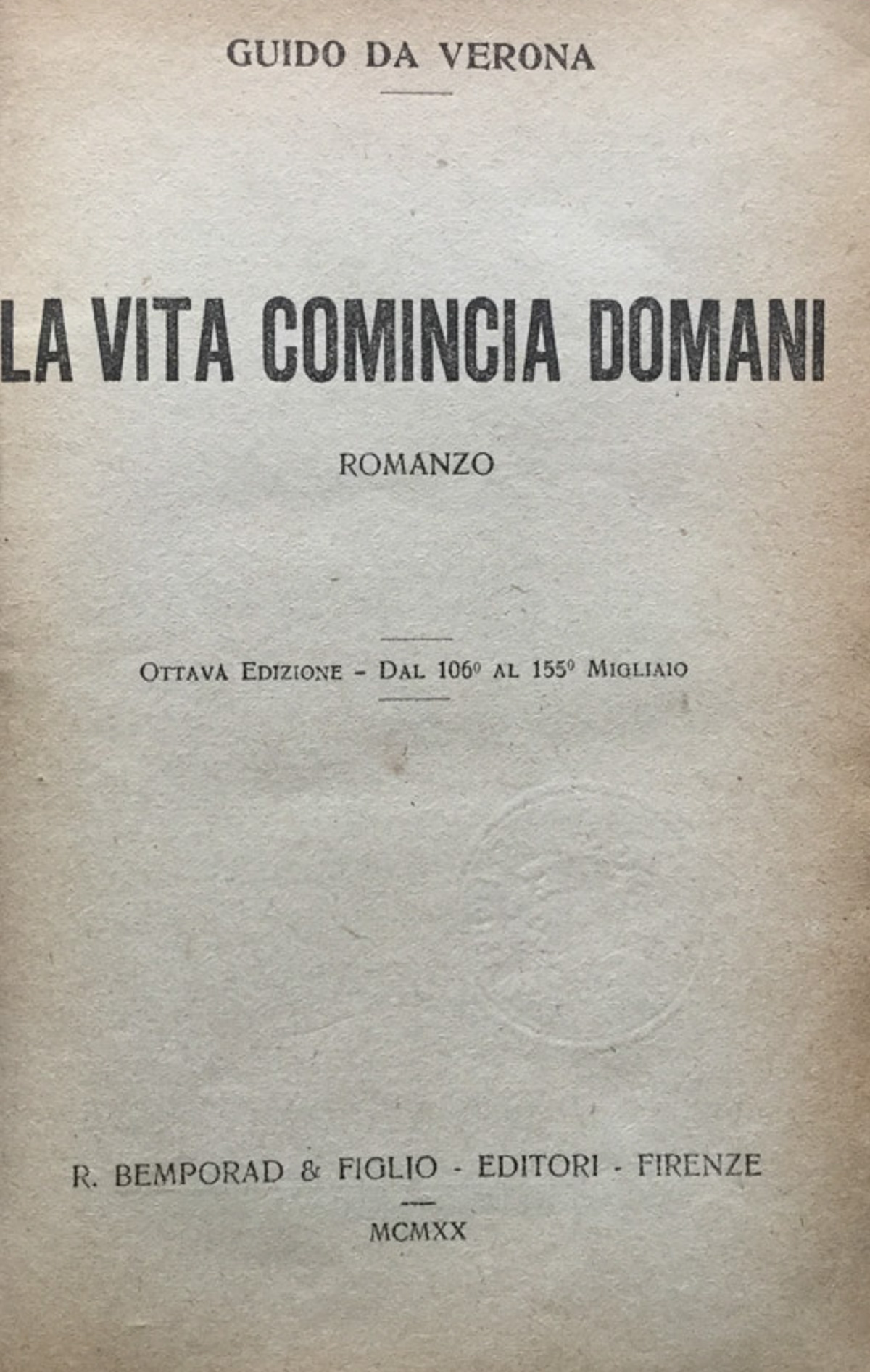 La vita comincia domani