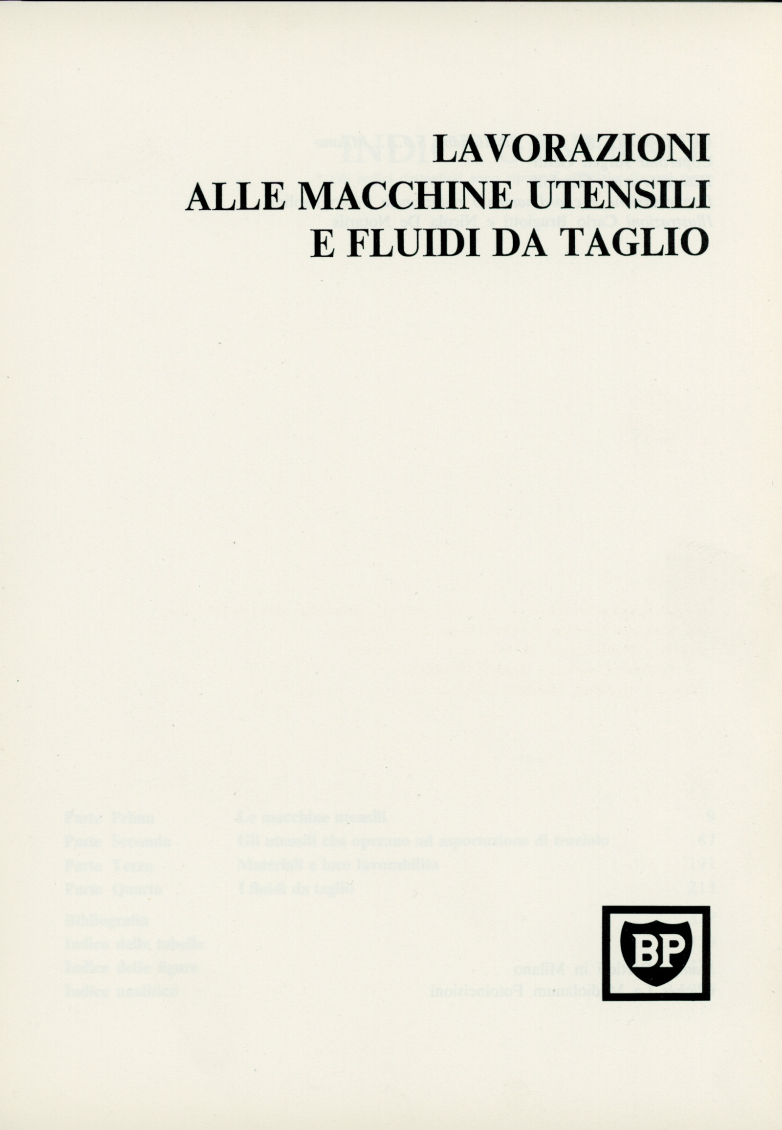 Lavorazioni alle macchine utensili e fluidi da taglio