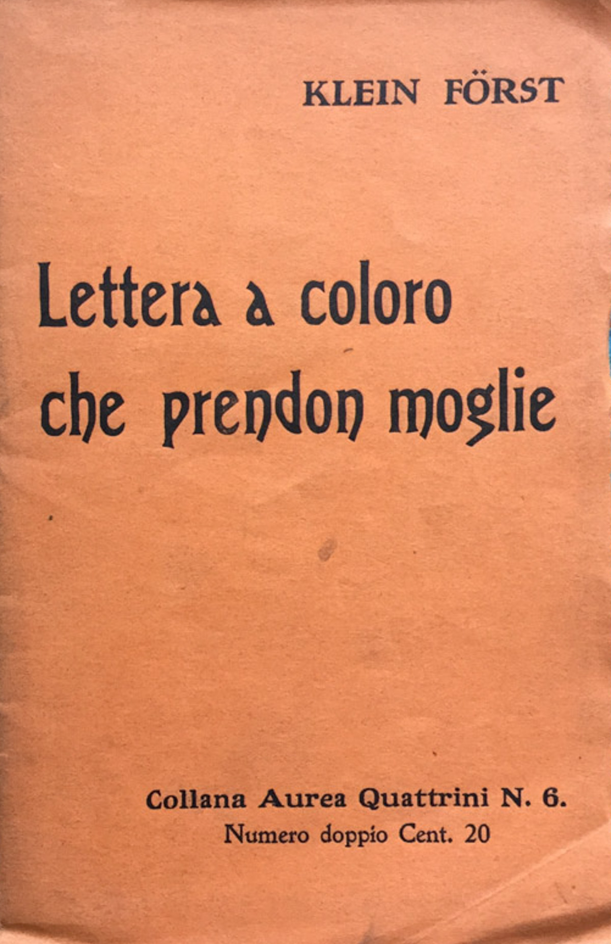 Lettera a coloro che prendon moglie