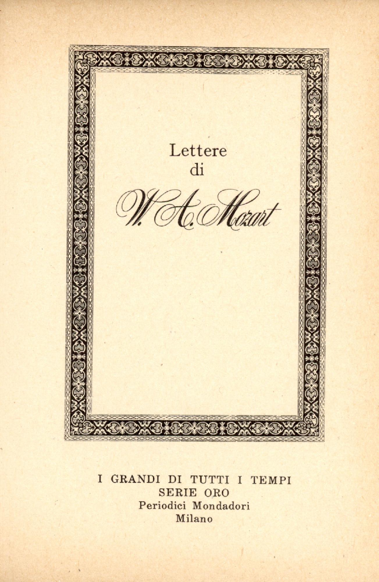 Lettere di W. A. Mozart