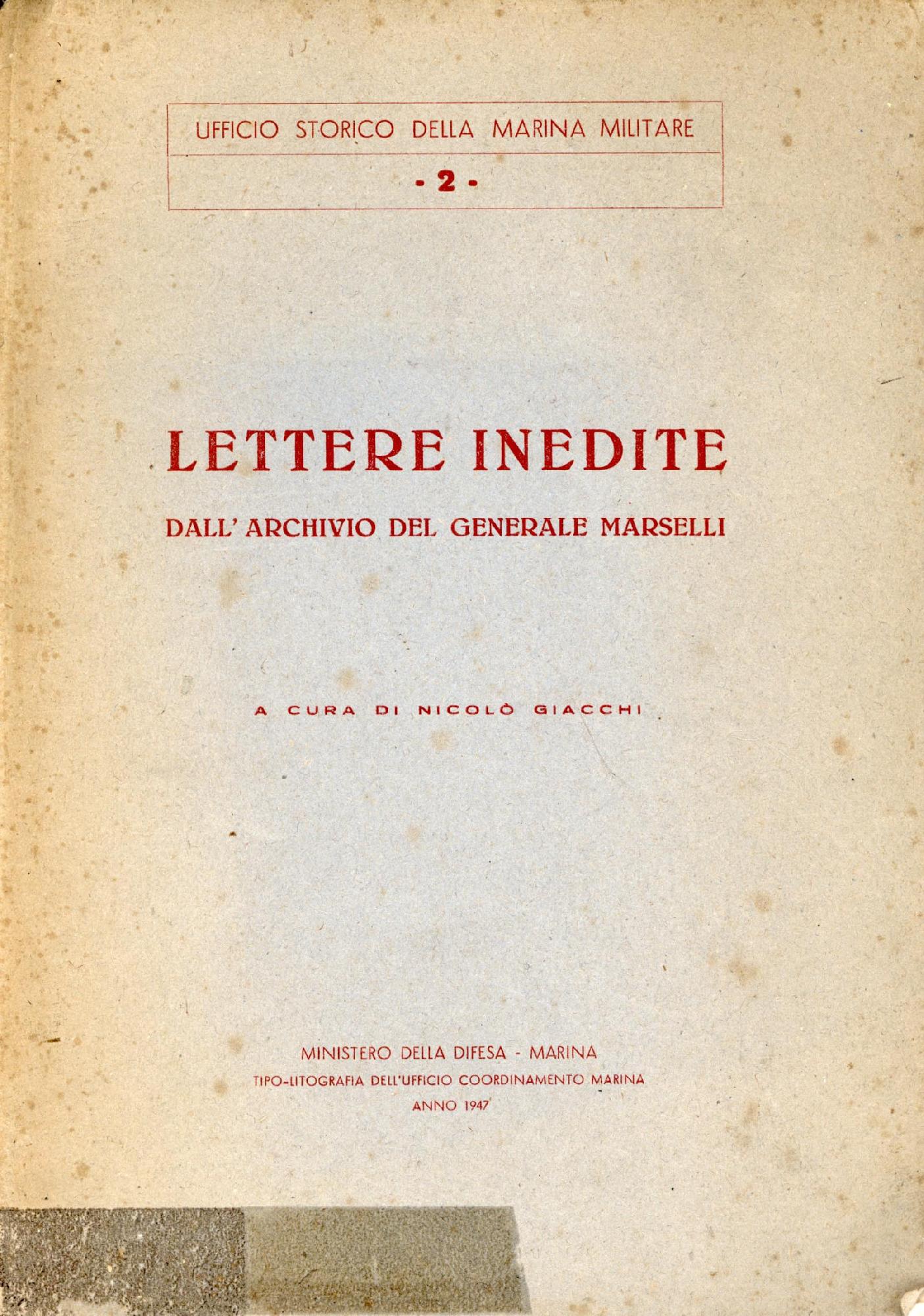 Lettere inedite dall'archivio del generale Marselli
