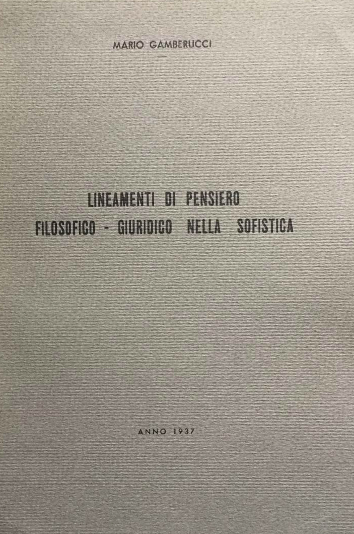 Lineamenti di pensiero filosofico - giuridico nella sofistica