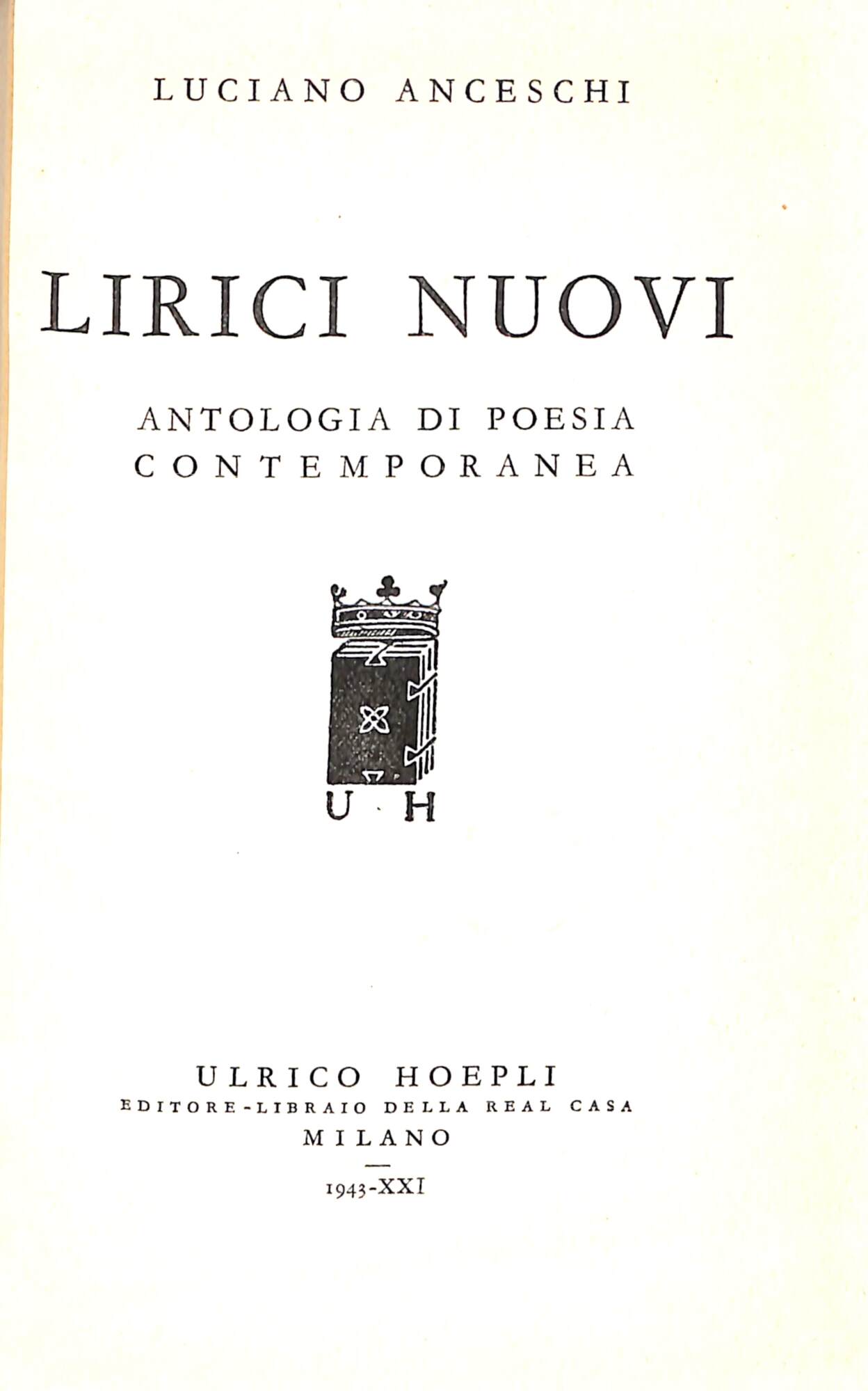 Lirici nuovi : antologia di poesia contemporanea
