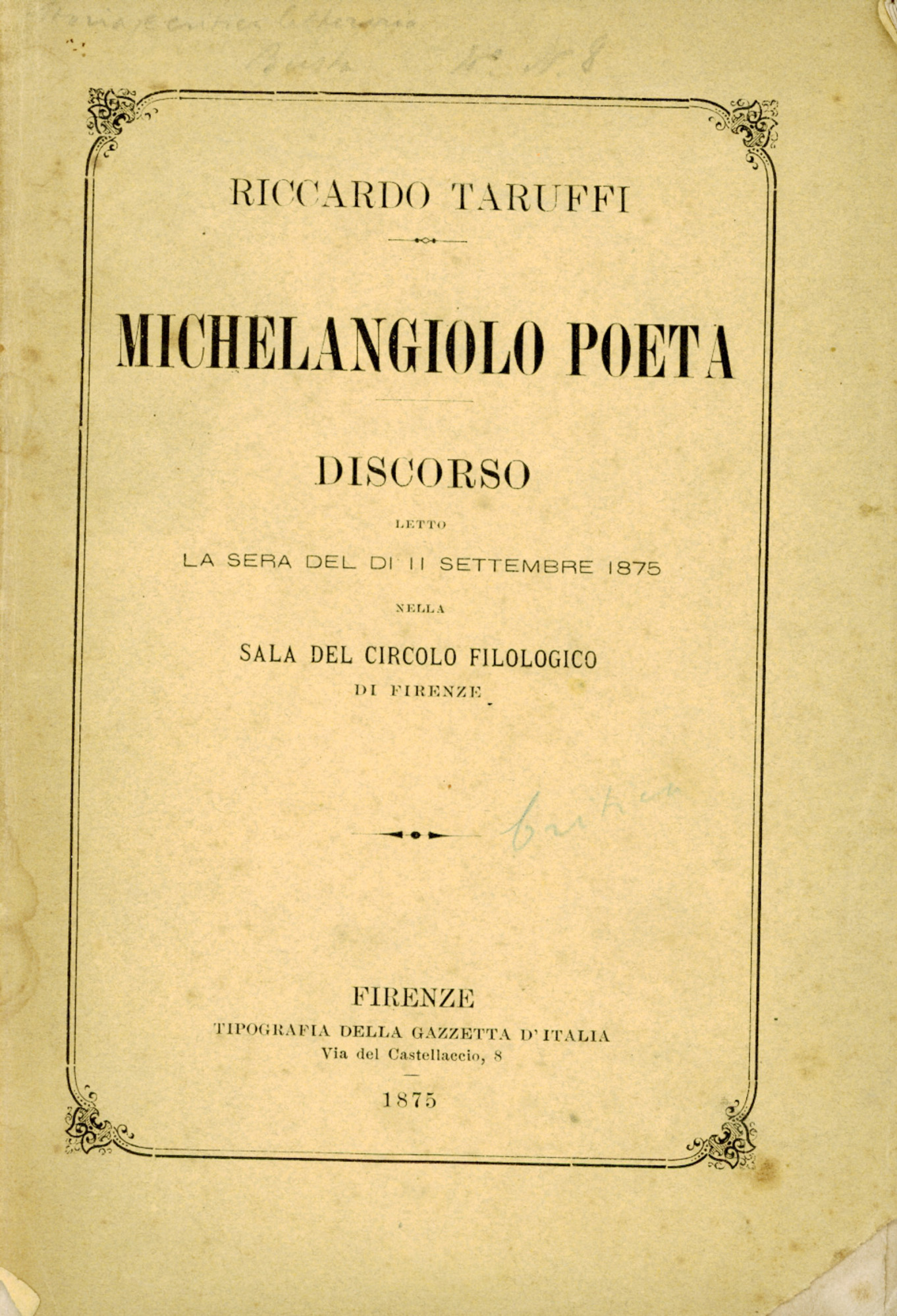 Michelangiolo poeta