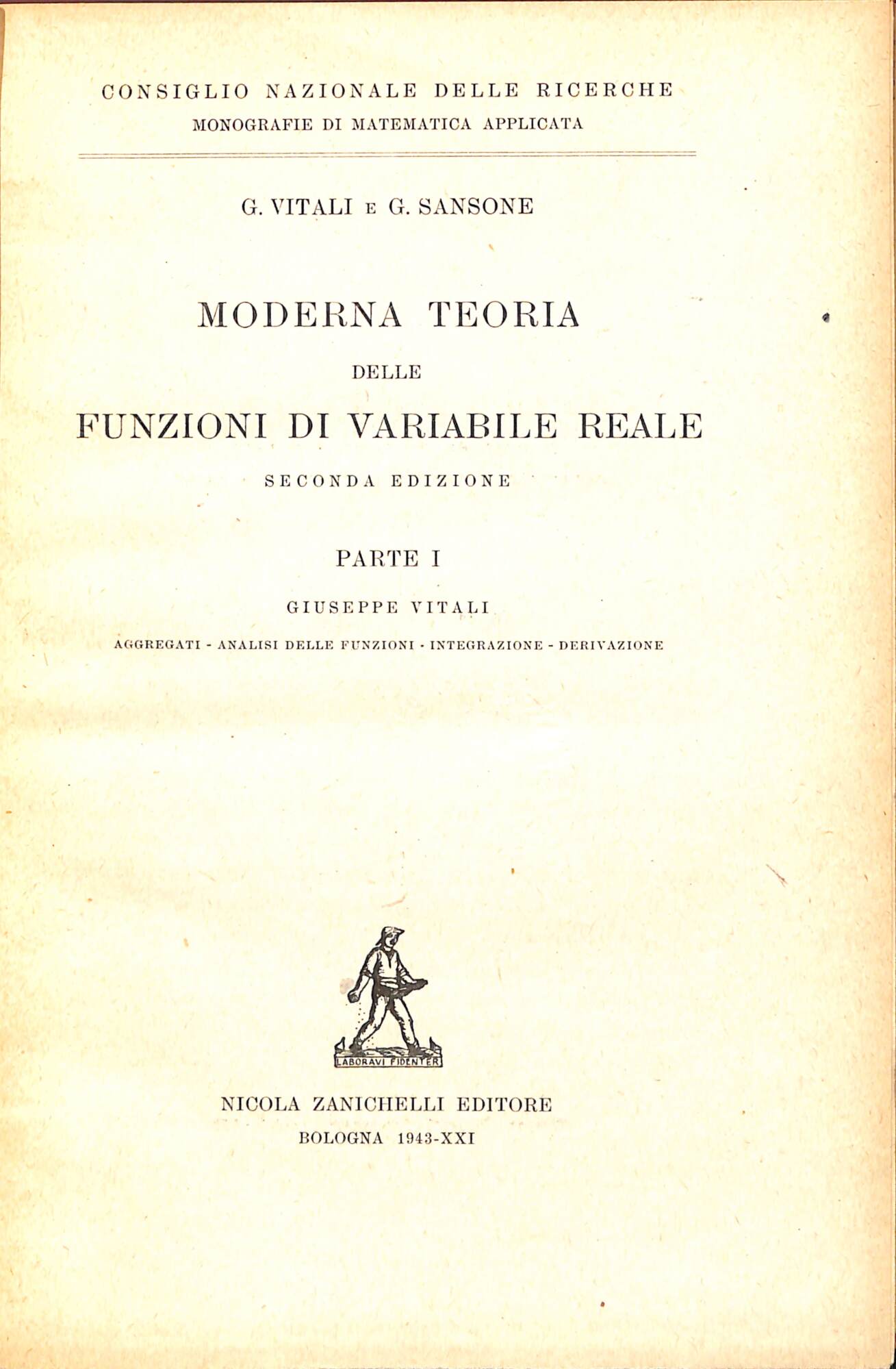 Moderna teoria delle funzioni di variabile reale