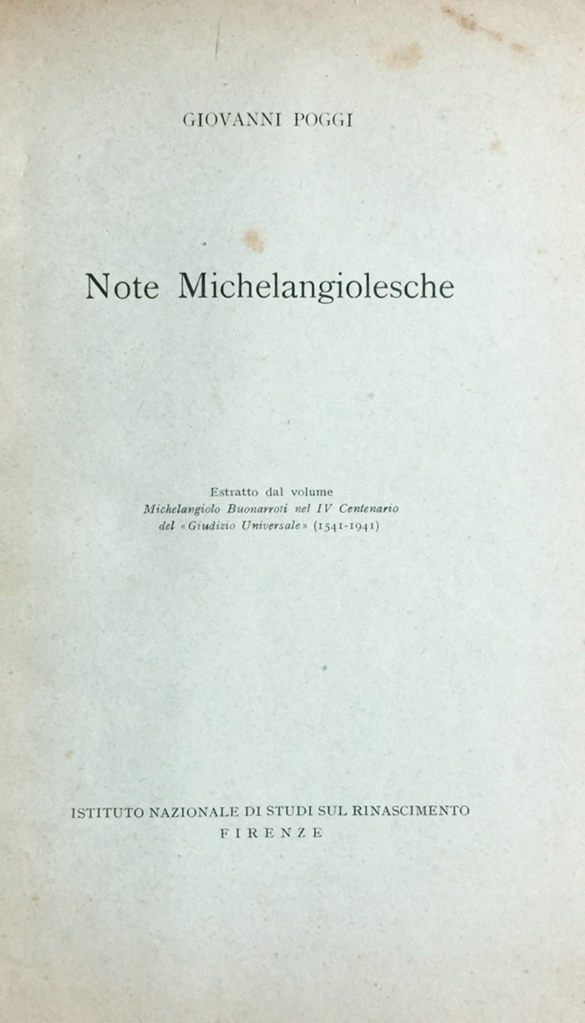 Note michelangiolesche