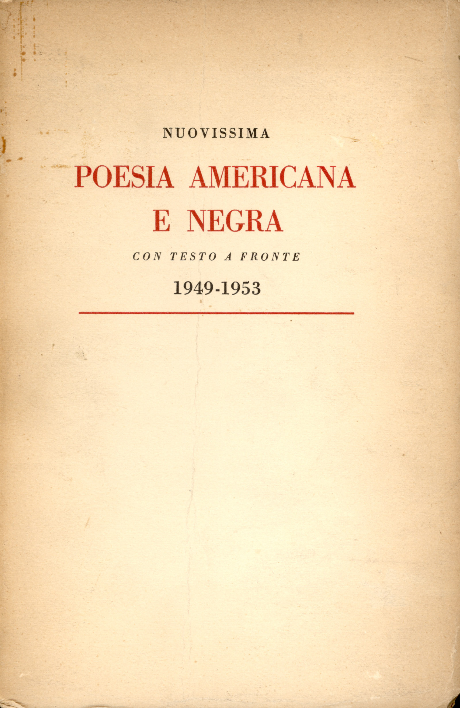 Nuovissima poesia Americana e negra 1949-1953