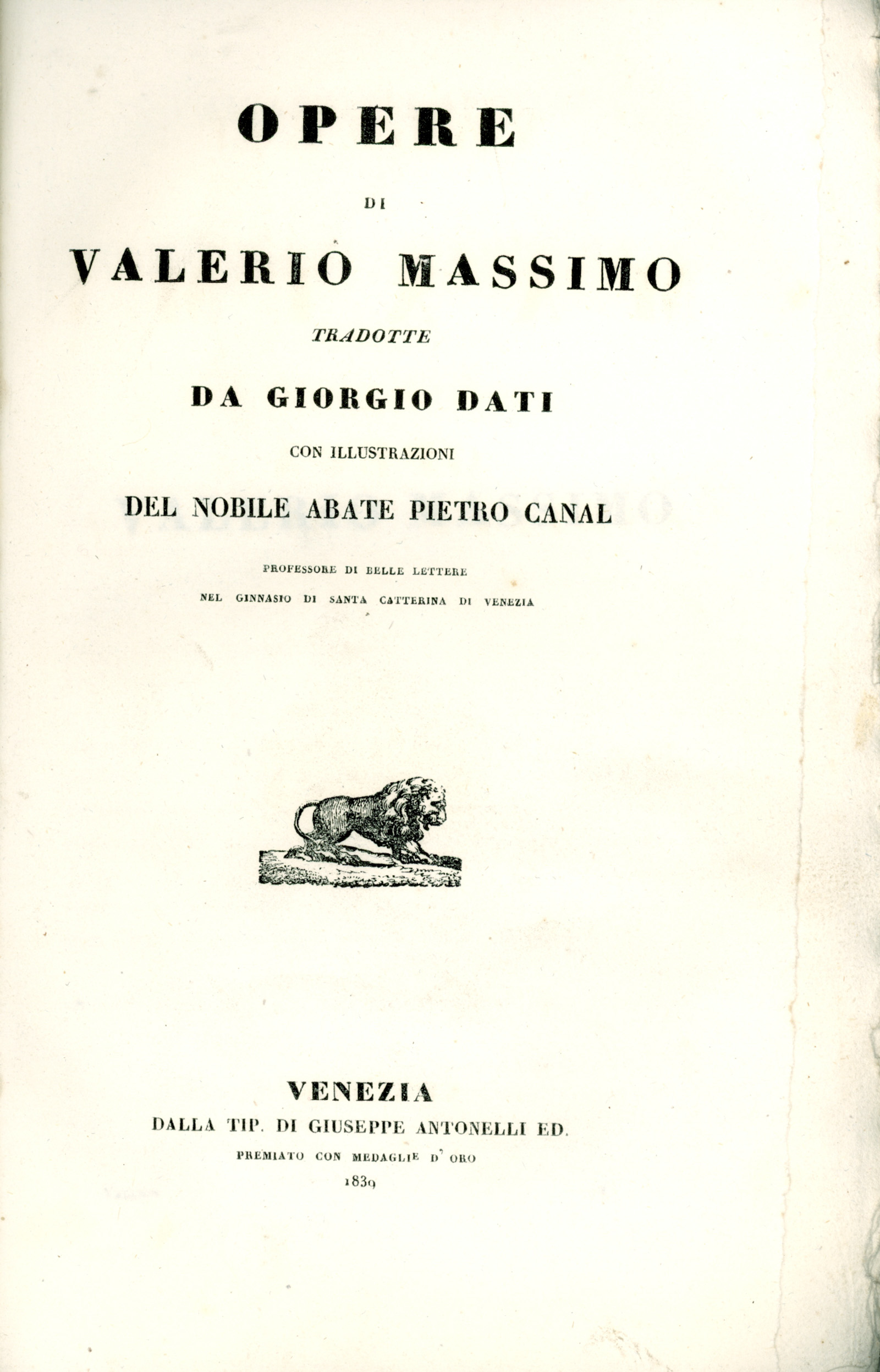 Opere di Valerio Massimo