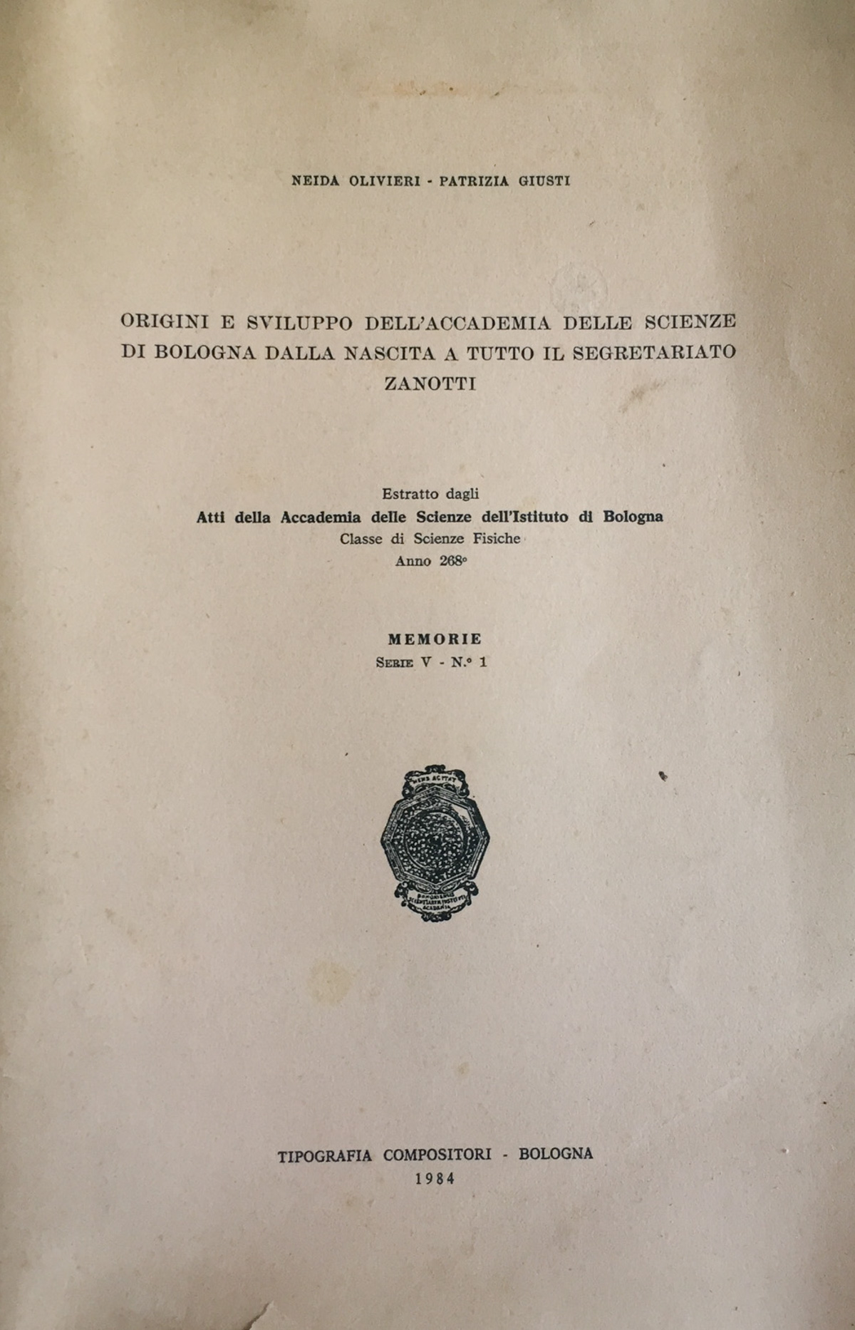 Origini e sviluppo dell'Accademia delle scienze di Bologna dalla nascita …