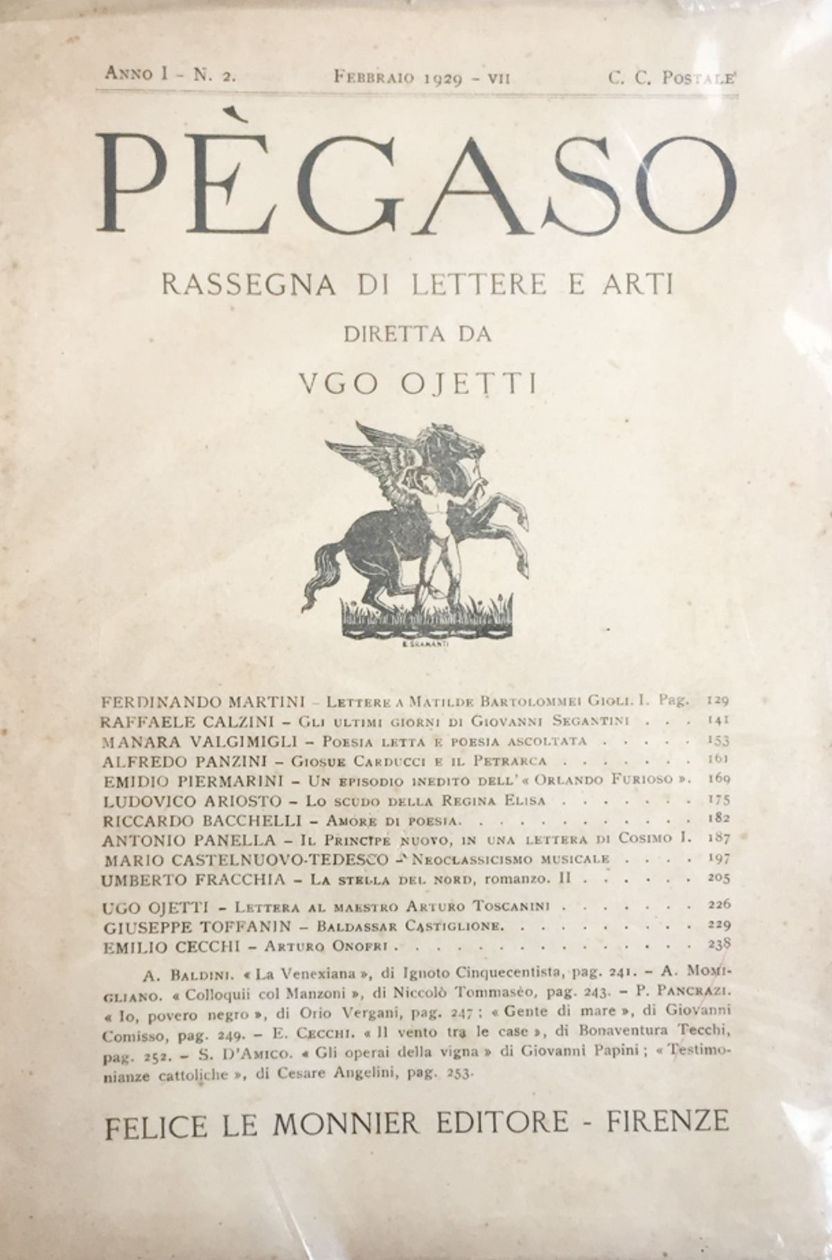 Pegaso. Rassegna di lettere e arti 1929 n. 2