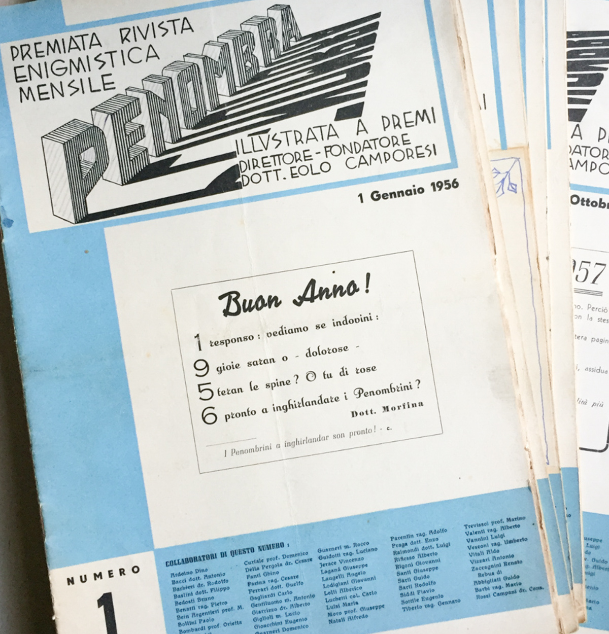 Penombra. Premiata rivista enigrmistica mensile. 1956