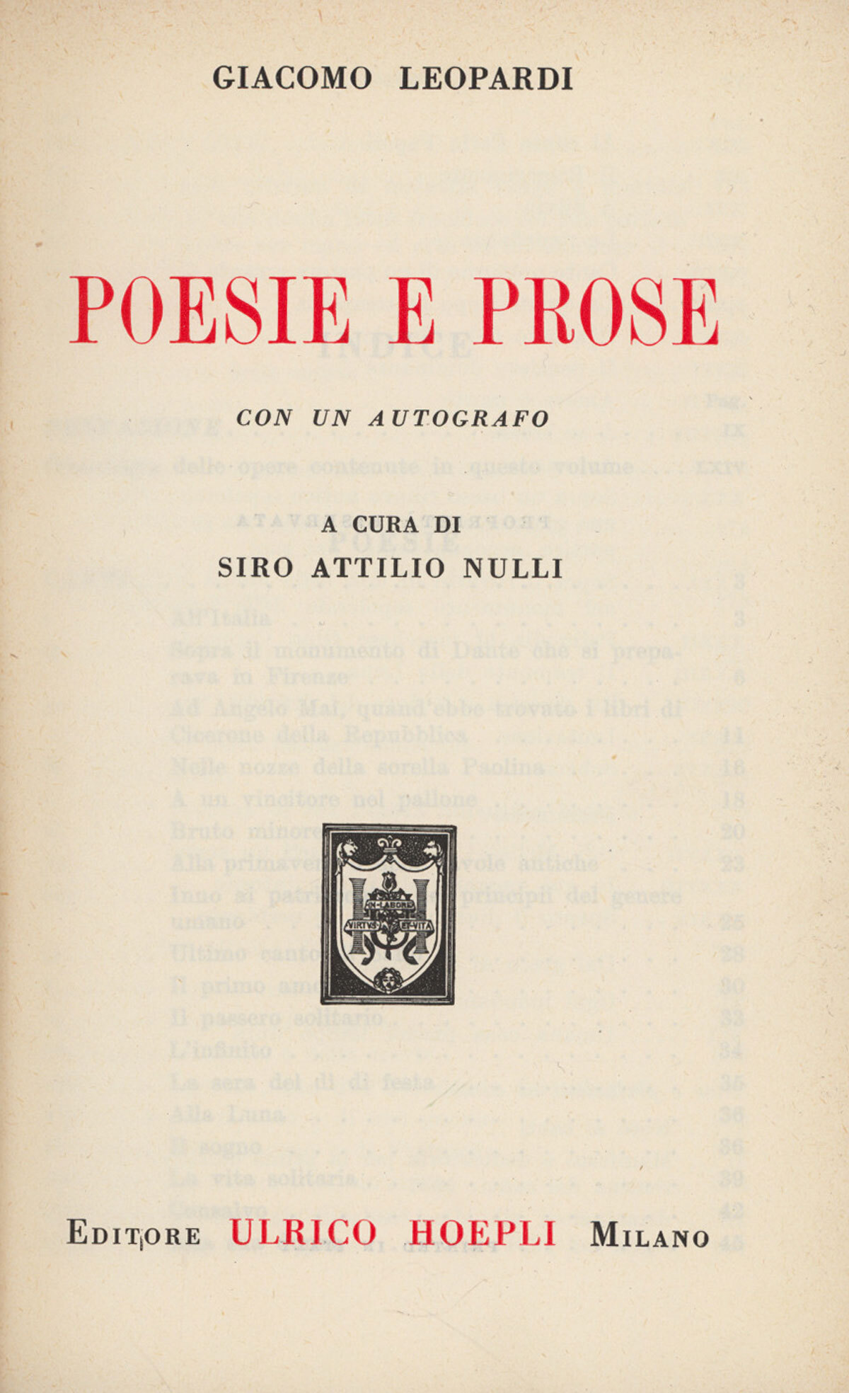Poesie e prose : con un autografo