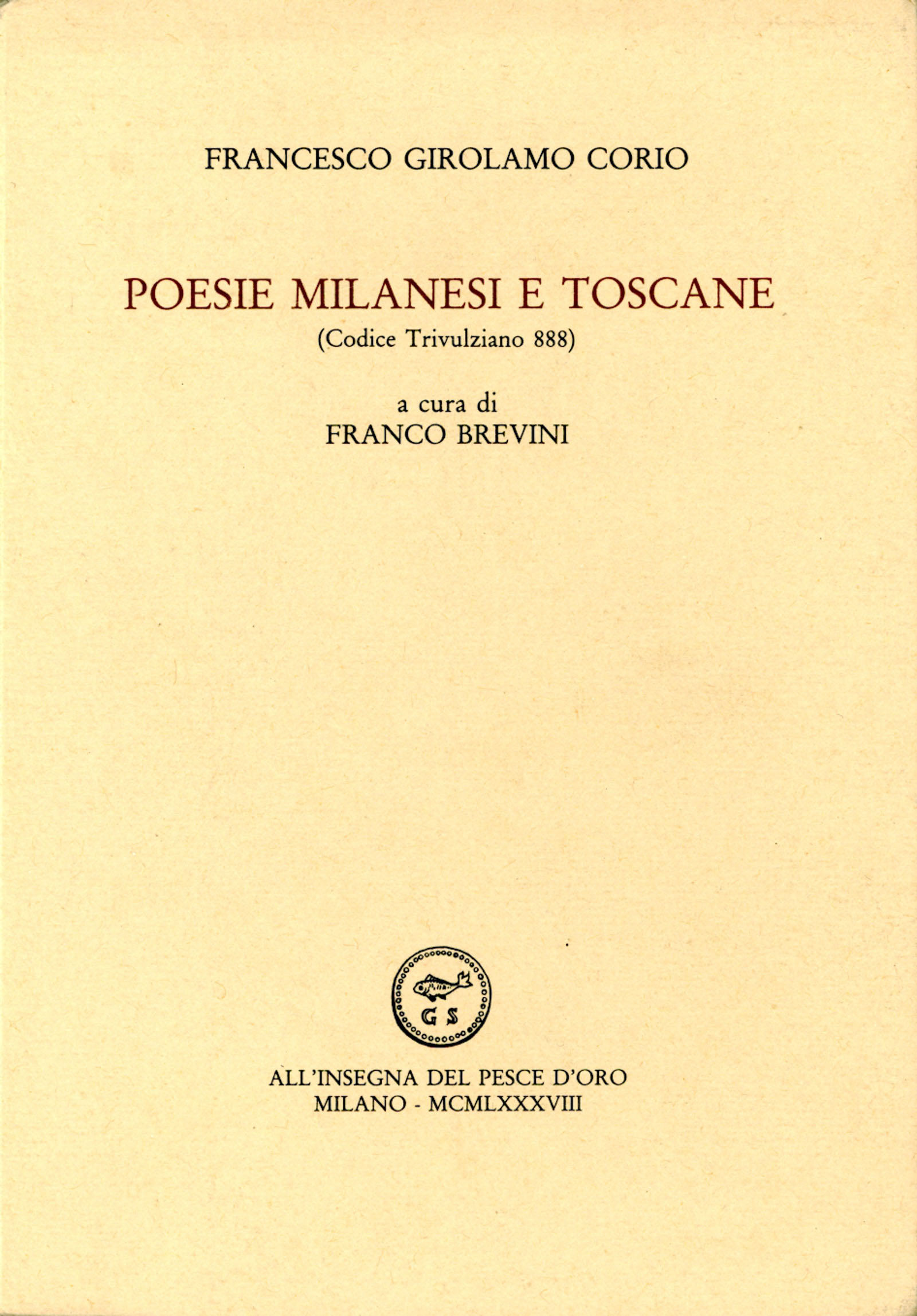 Poesie milanesi e toscane (Codice Trivulziano 888)