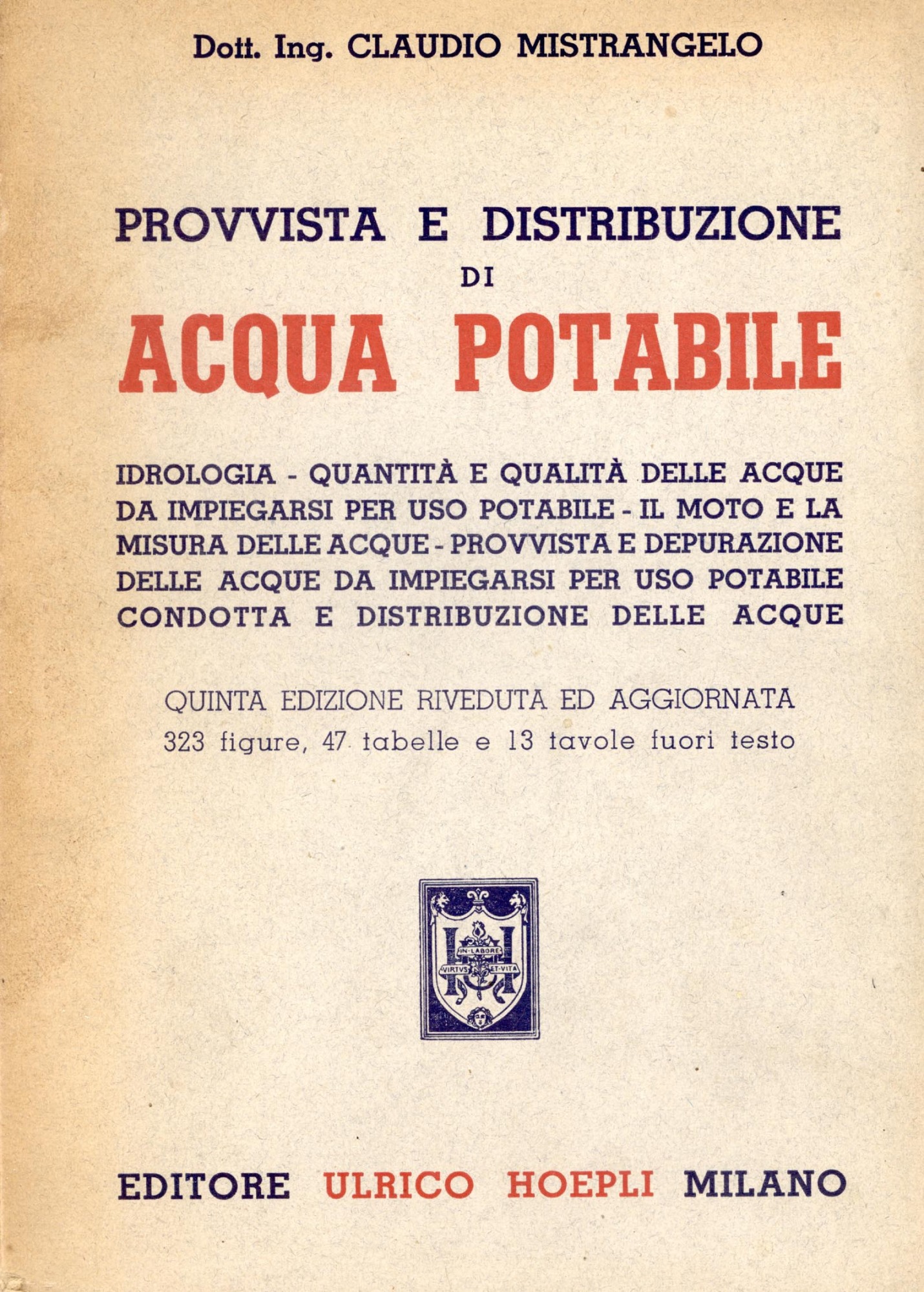 Provvista e distribuzione di acqua potabile